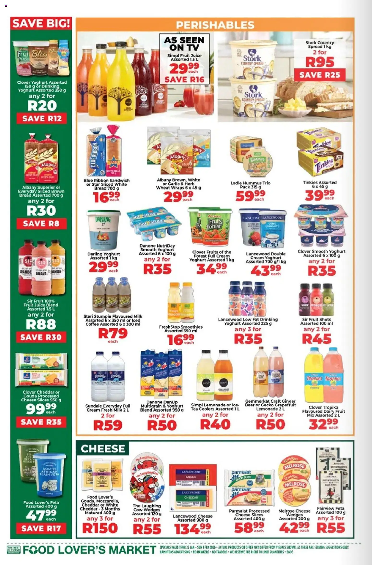 New Food Lover's Market catalogue – valid from 22.01.2026 | Page: 6 | Products: Cheese, Bread, Cream, Peach