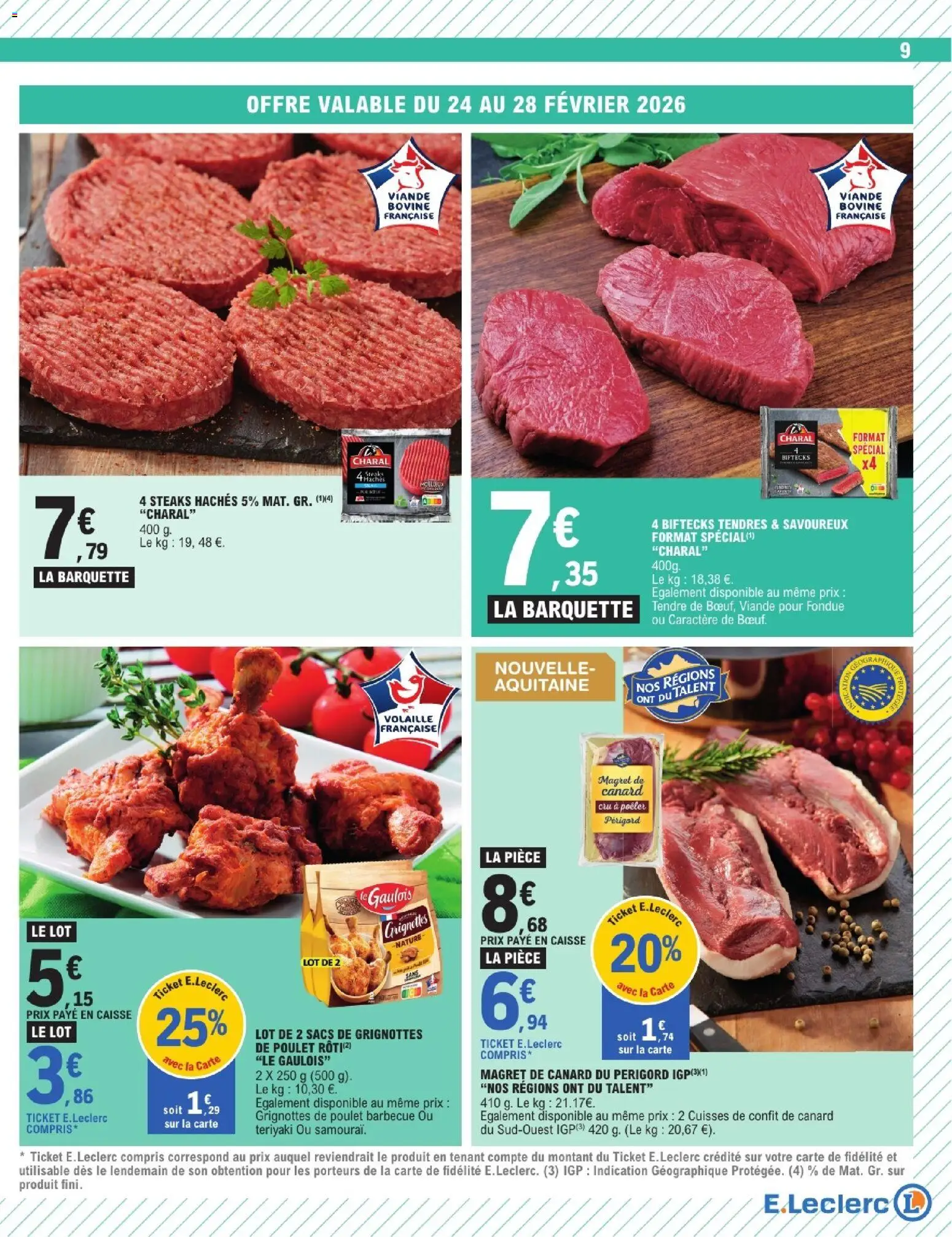 {H1} | Page: 9 | Produits: Magret de canard, Confit de canard, Viande, Viande bovine