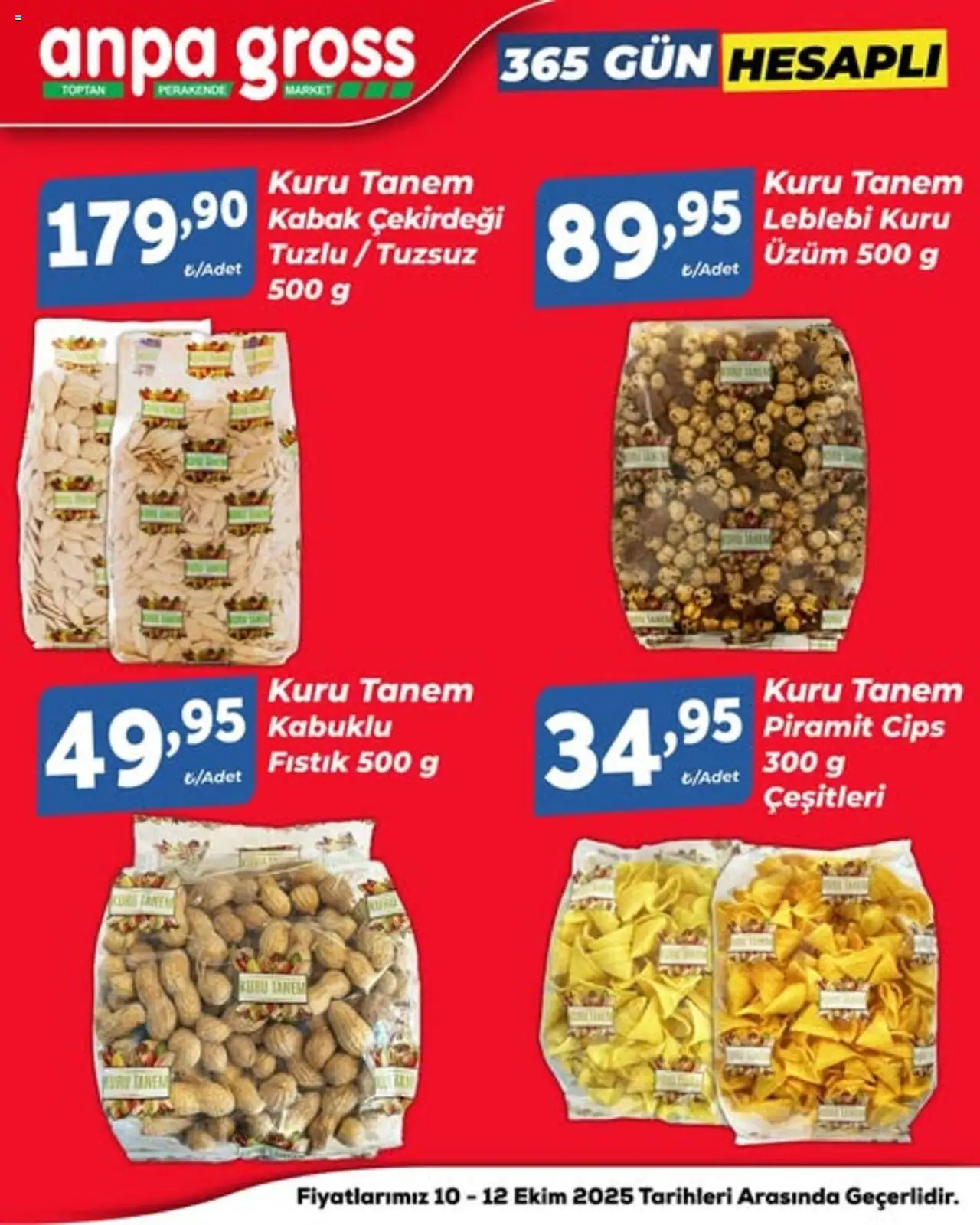 Anpa Gross Hafta Sonu Fırsatları - 10.10.2025 tarihinden itibaren geçerlidir | Sayfa: 4 | Ürünler: Fıstık, Kabak, Cips, Üzüm