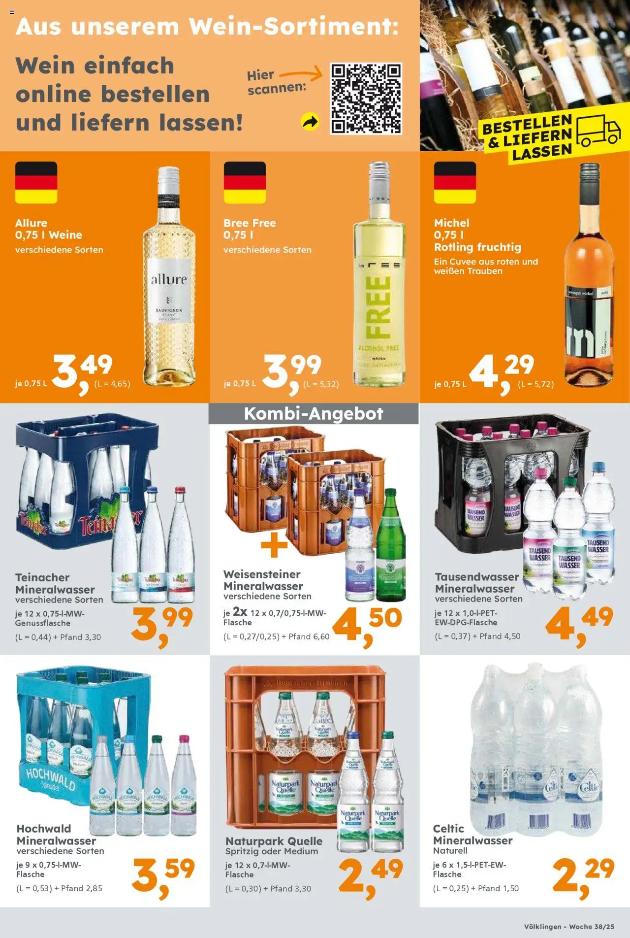 Globus Baumarkt Prospekt Saarbrücken – gültig ab 15.09.2025 | Seite: 17 | Produkte: Trauben, Bree, Mineralwasser, Wasser