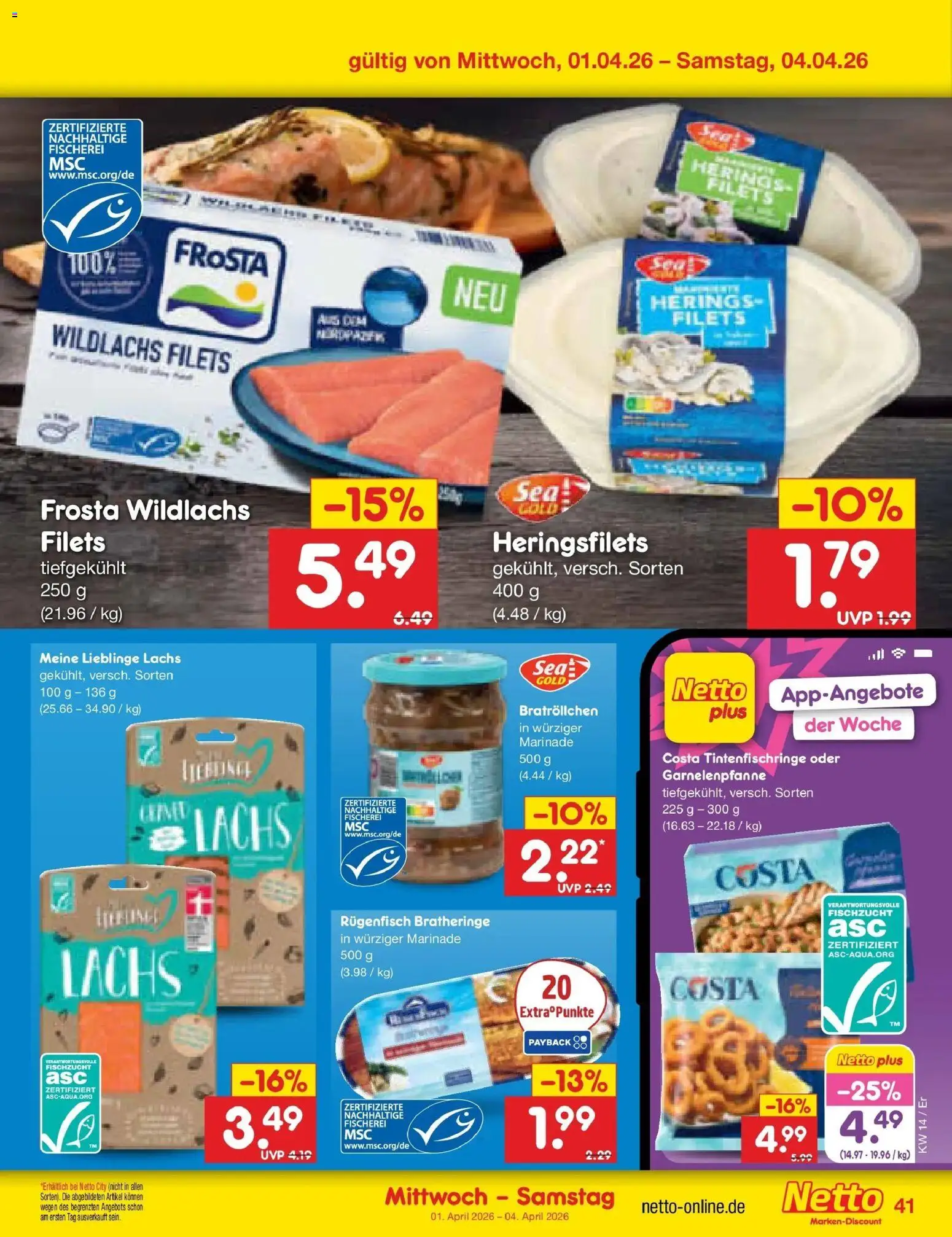 Netto Marken-Discount Prospekt Jena-Lobeda	 – gültig ab 30.03.2026 | Seite: 55 | Produkte: Frosta, Lachs