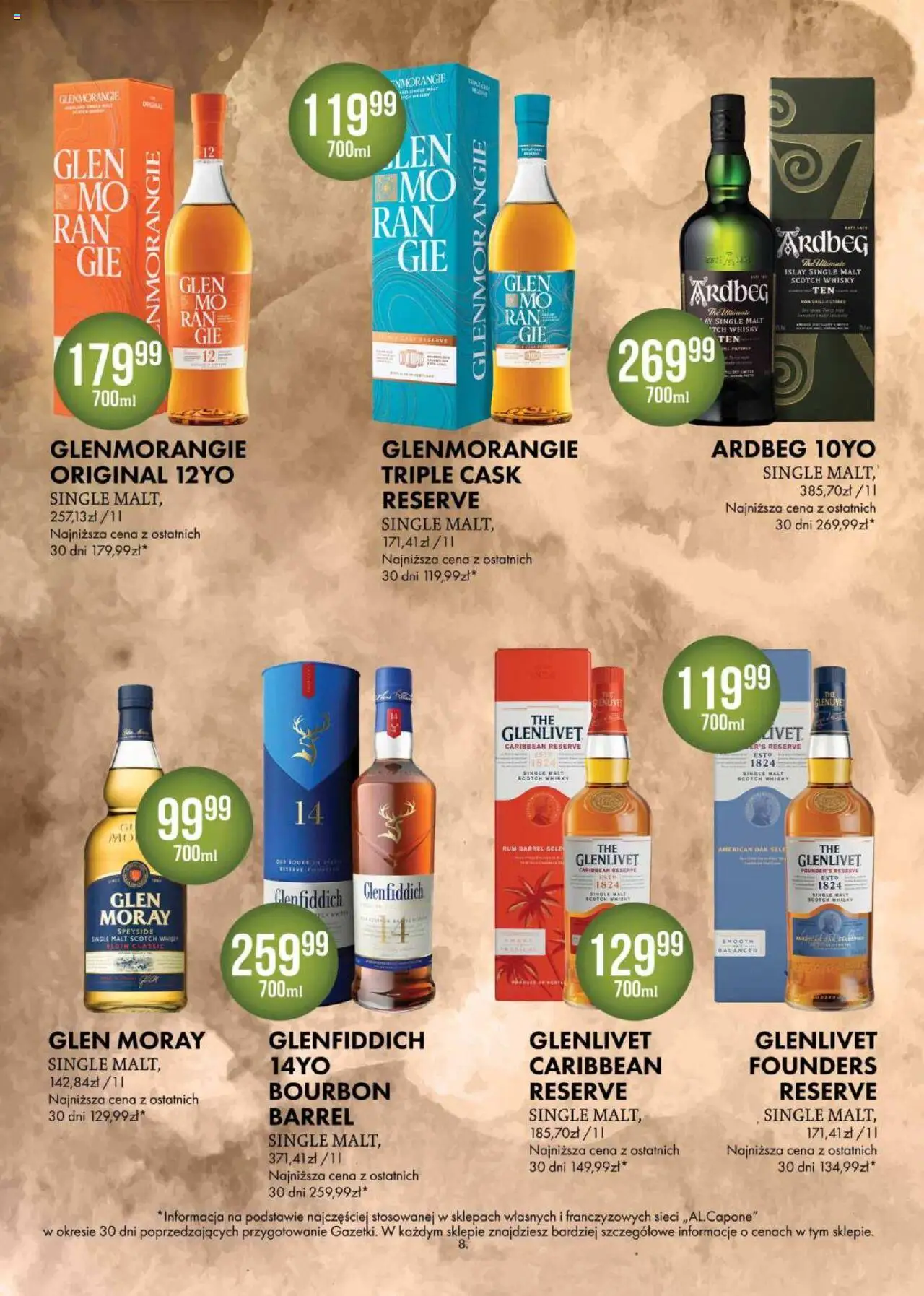 Al.Capone Gazetka od 11.08.2025 | Strona: 8 | Produkty: Bourbon, Whisky Single Malt, Rum, Whisky