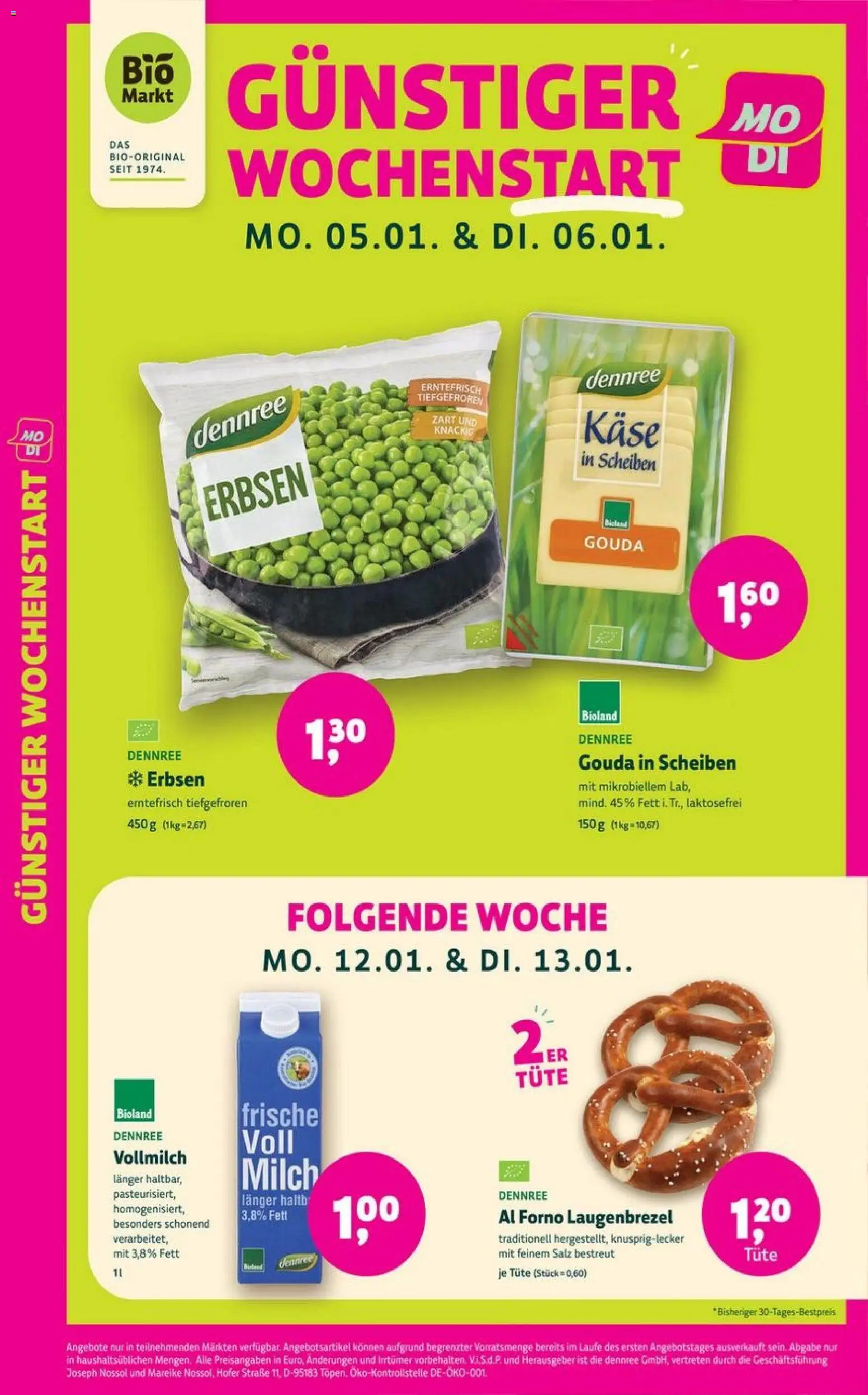 Denns BioMarkt Angebote – gültig ab 02.01.2025 | Seite: 3 | Produkte: Milch, Käse, Gouda, Erbsen