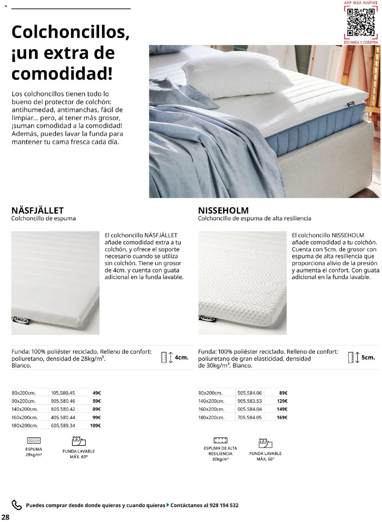 Catálogo IKEA Confort │ válido desde el 01.02.2026 | Página: 28 | Productos: Colchon, Funda, Cama
