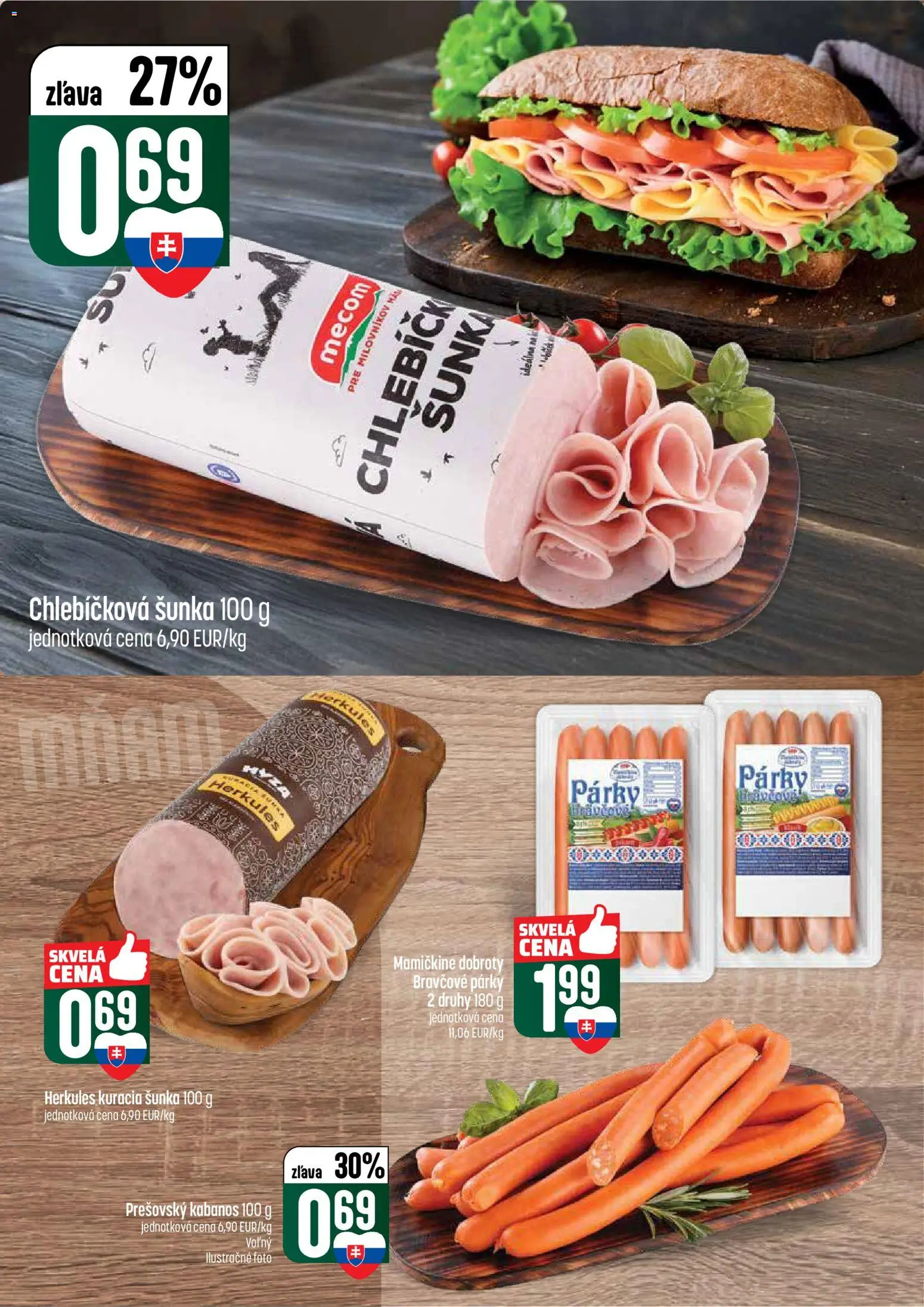 Nové COOP Jednota akcie – leták je platný od 16.04.2026 | Strana: 15 | Produkty: Šunka, Párky