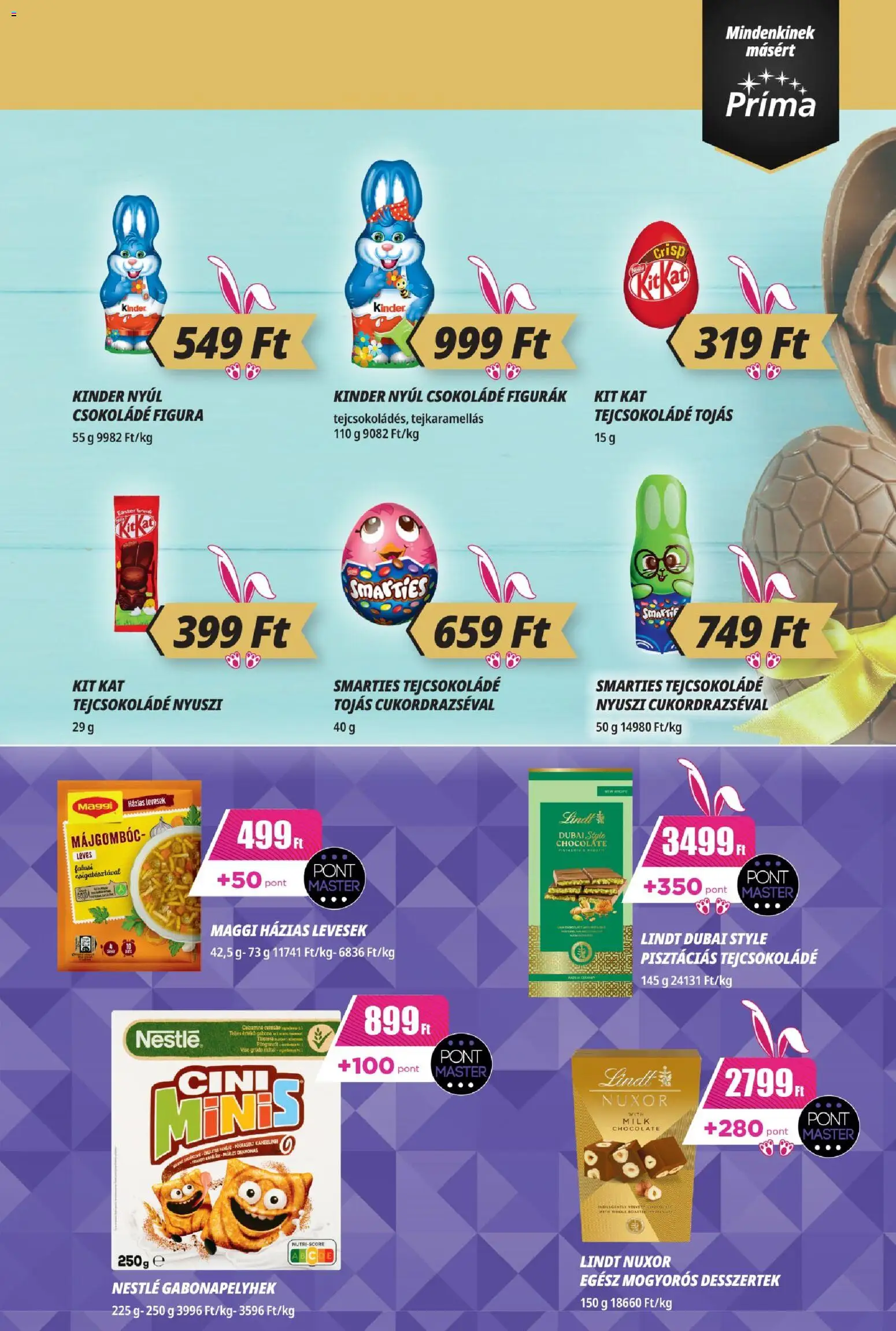 CBA Príma akciós ujság - amely érvényes a következő dátumtól: 19.03.2026 | Oldal: 7 | Termékek: Desszertek, Maggi, Tejcsokoládé, Csokoládé