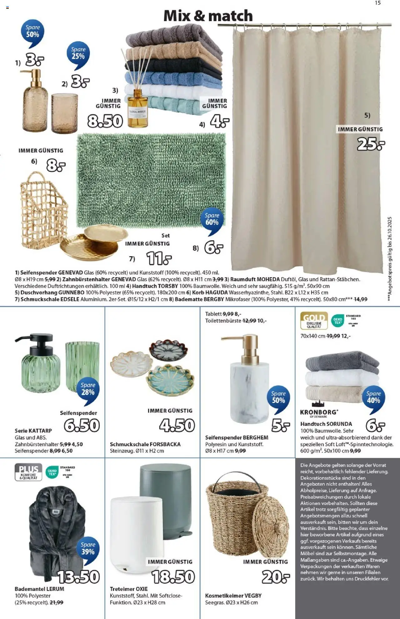 JYSK Angebote gültig ab 17.09.2025 | Seite: 15 | Produkte: Bademantel, Korb