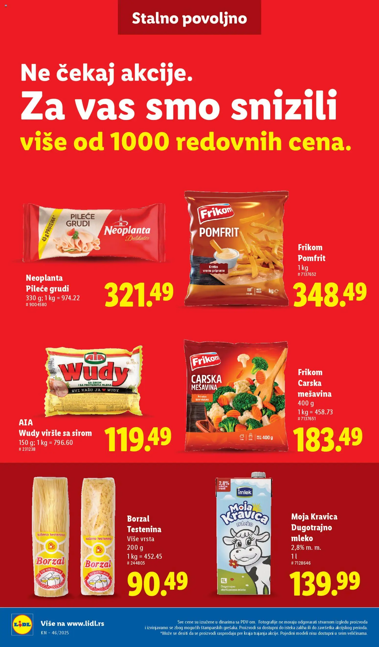 Lidl katalog - važi od 13.11.2025 | Strana: 28 | Proizvode: Pileće grudi, Moja kravica, Pomfrit, Jaja