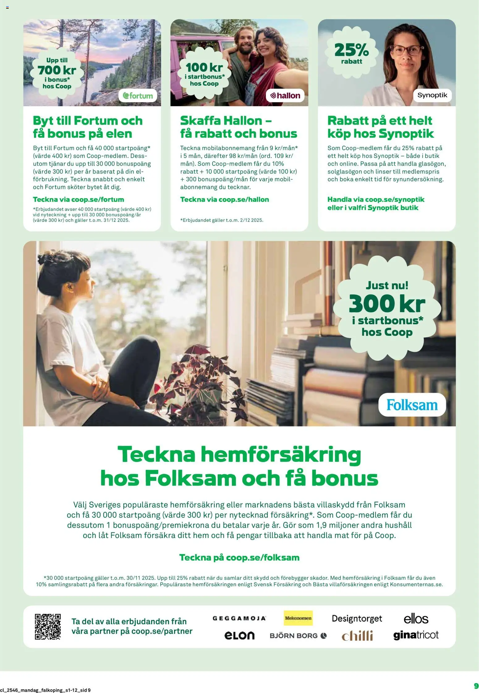 Coop reklamblad aktuell från 10.11.2025 | Sida: 9 | Produkter: Linser, Galler, Solglasögon, Hallon