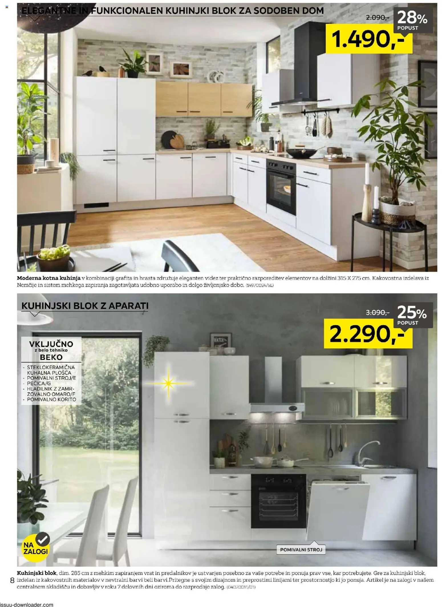 Novi XXXL Lesnina katalog ponudbe – veljaven od 04.11.2025 | Stran: 8 | Izdelki: Hladilnik, Pomivalni stroj, Kuhinja, Pomivalno korito