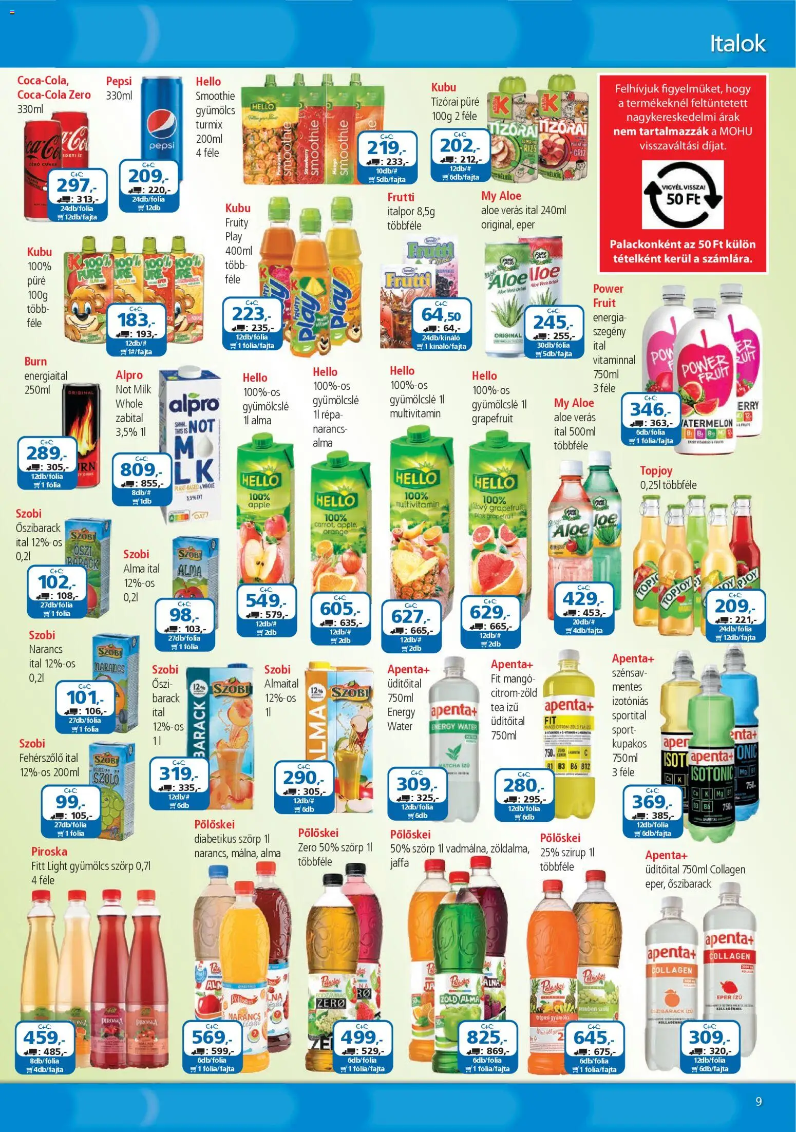ÁRKLUB akciós ujság - amely érvényes a következő dátumtól: 01.04.2026 | Oldal: 9 | Termékek: Alma, Tea, Eper, Multivitamin