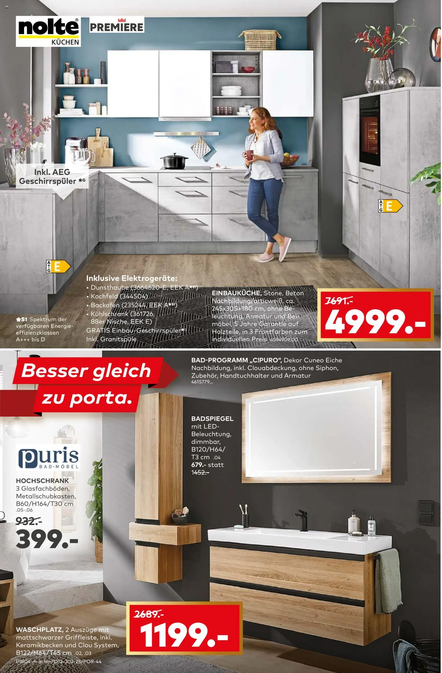 Porta! Prospekt 	 – gültig ab 27.10.2025 | Seite: 8 | Produkte: AEG, Bad, Kühlschrank, Backofen