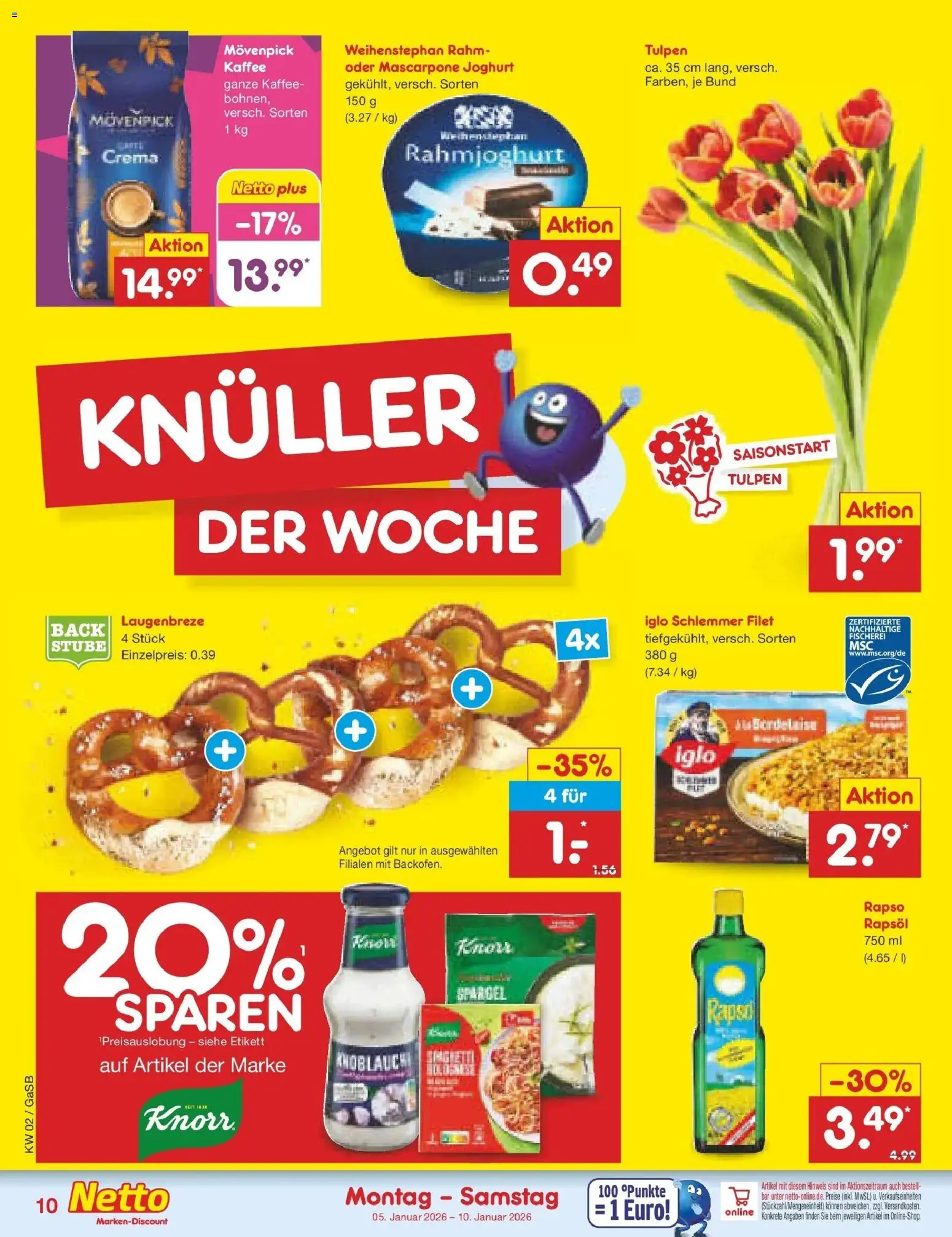 Netto Marken-Discount - Netto: Wochenangebote – gültig ab 05.01.2026 | Seite: 10 | Produkte: Mascarpone, Rapsöl, Knoblauch, Rapso rapsol