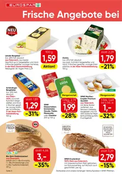 Eurospar Flugblatt ab 09.04.2026 gültig | Seite: 4 | Produkte: Regal, Butter, Brot