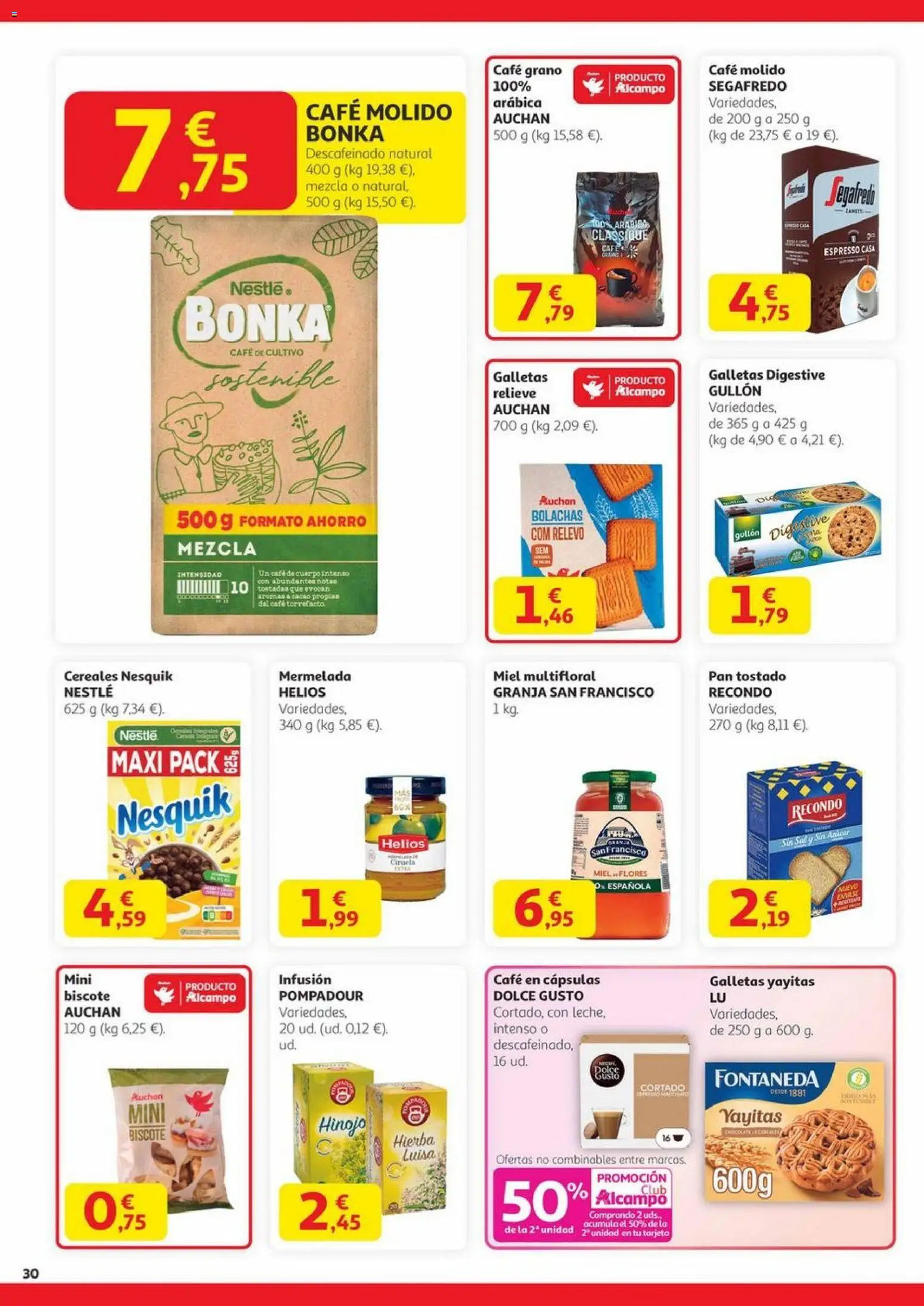Alcampo - Black Friday │ válido desde el 06.11.2025 | Página: 30 | Productos: Pan, Café, Cereales, Café en cápsulas