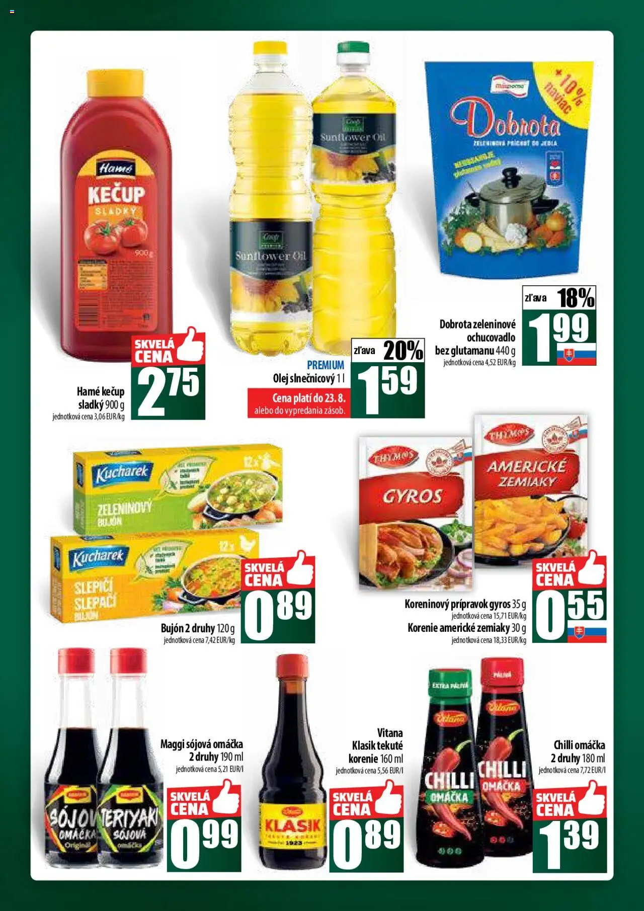 COOP Jednota široká ponuka │ platný od 21.08.2025 | Strana: 28 | Produkty: Olej, Bujón, Chilli, Zemiaky