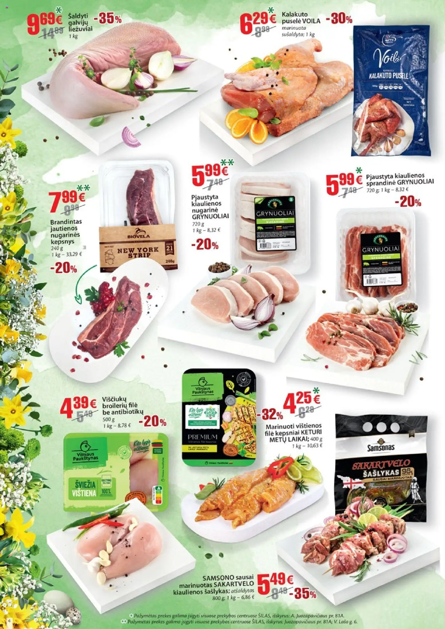Šilas akcijos nuo 25.03.2026 | Puslapis: 4 | Prekių: Vištienos, Kiaulienos, Jautienos, Vištiena