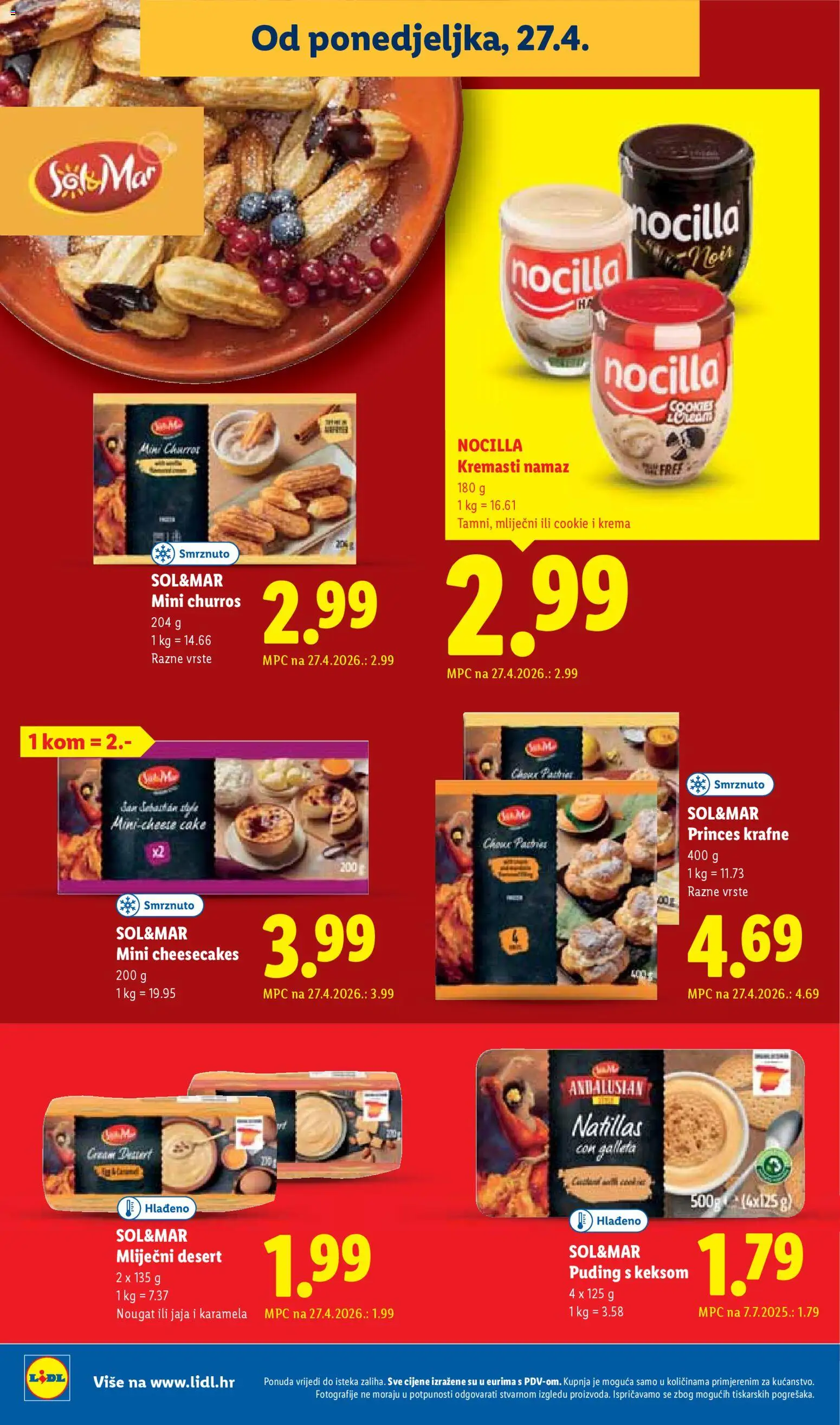 Lidl katalog | vrijedi od 27.04.2026 | Stranica: 22 | Proizvodi: Puding, Krafne, Karamela, Namaz
