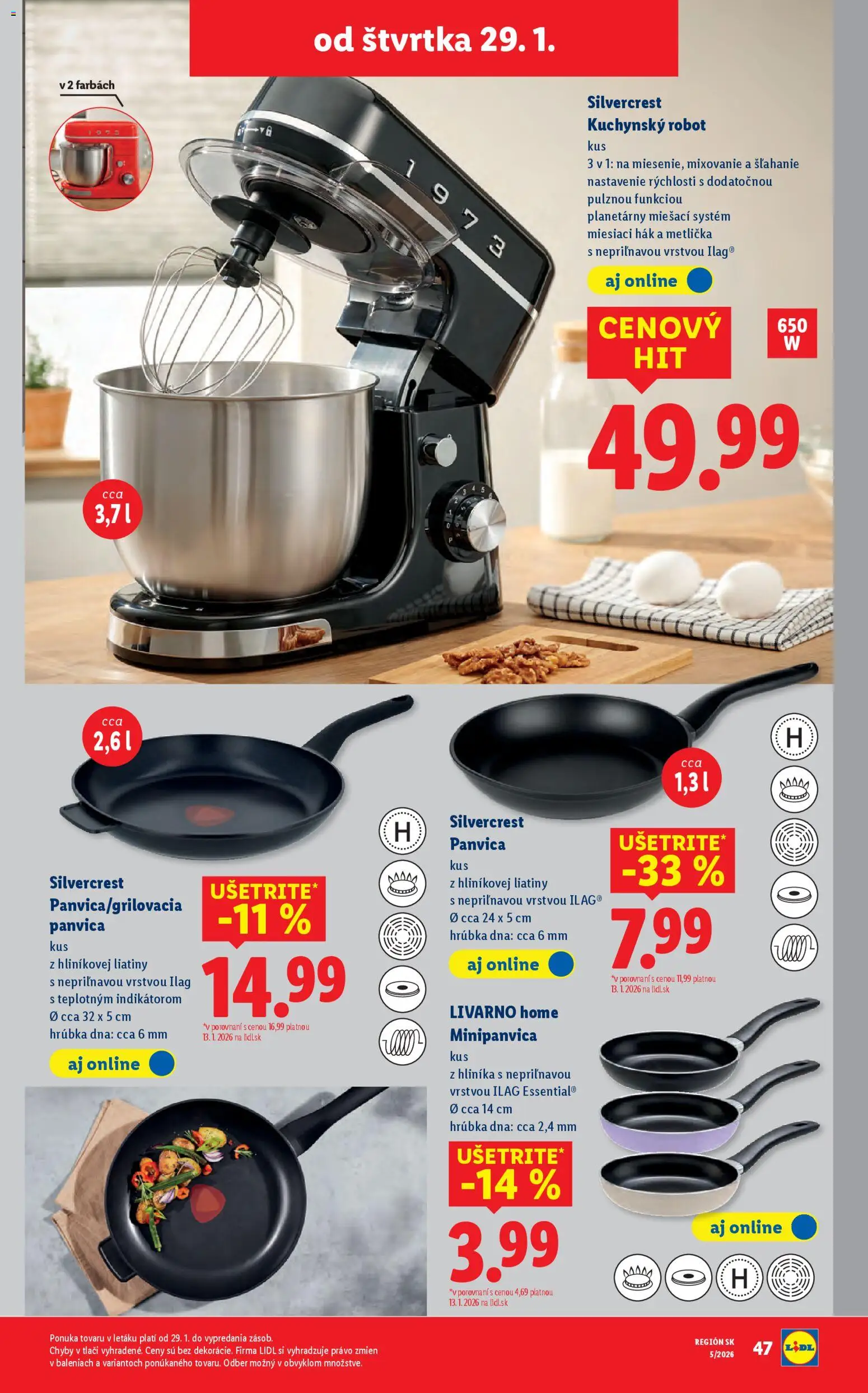 Nové Lidl akcie – leták je platný od 26.01.2026 | Strana: 85 | Produkty: Kuchynský robot, Robot, Panvica