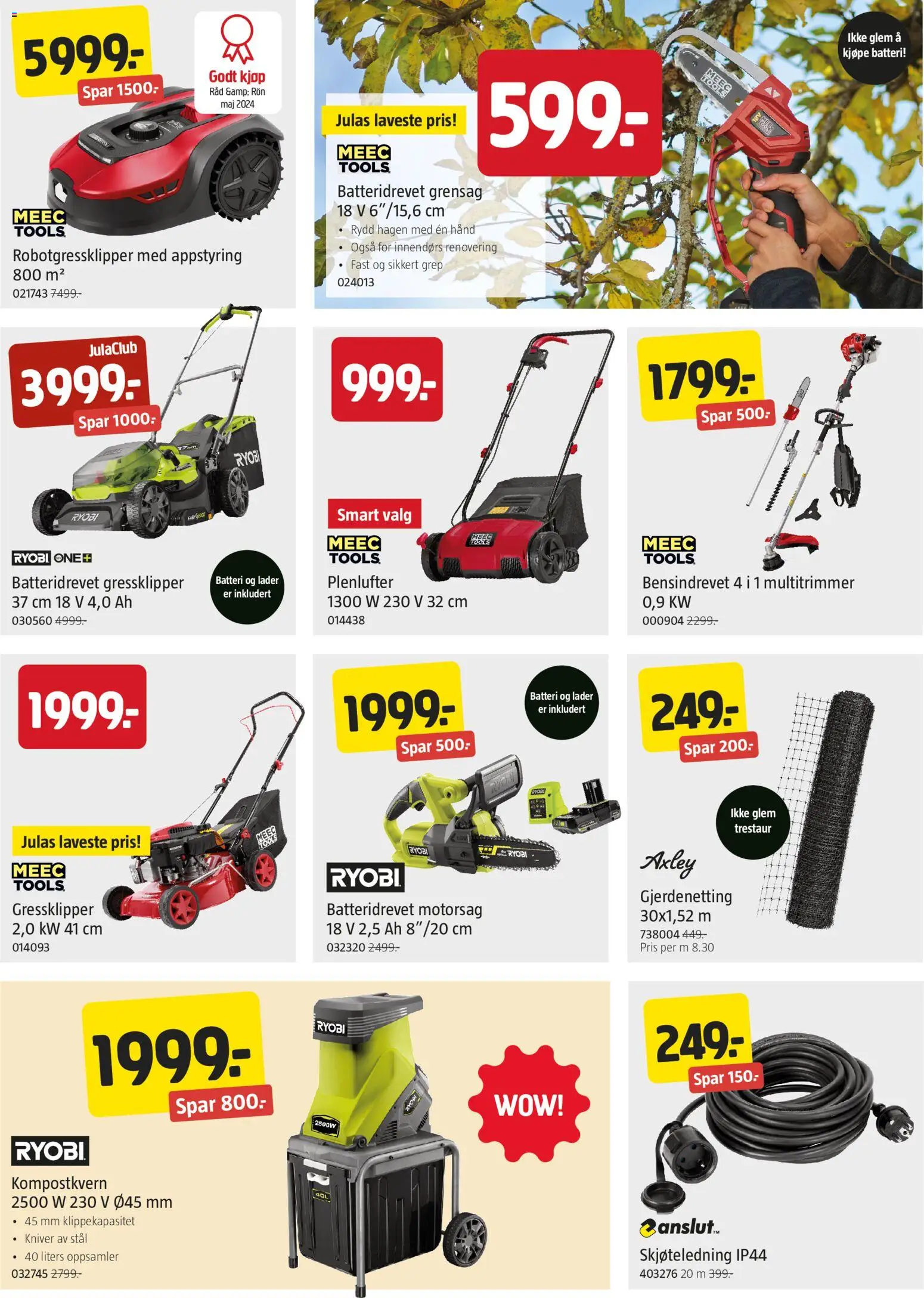 {H1} | Side: 5 | Produkter: Robotgressklipper, Skjøteledning, Суміш дитяча, Gressklipper