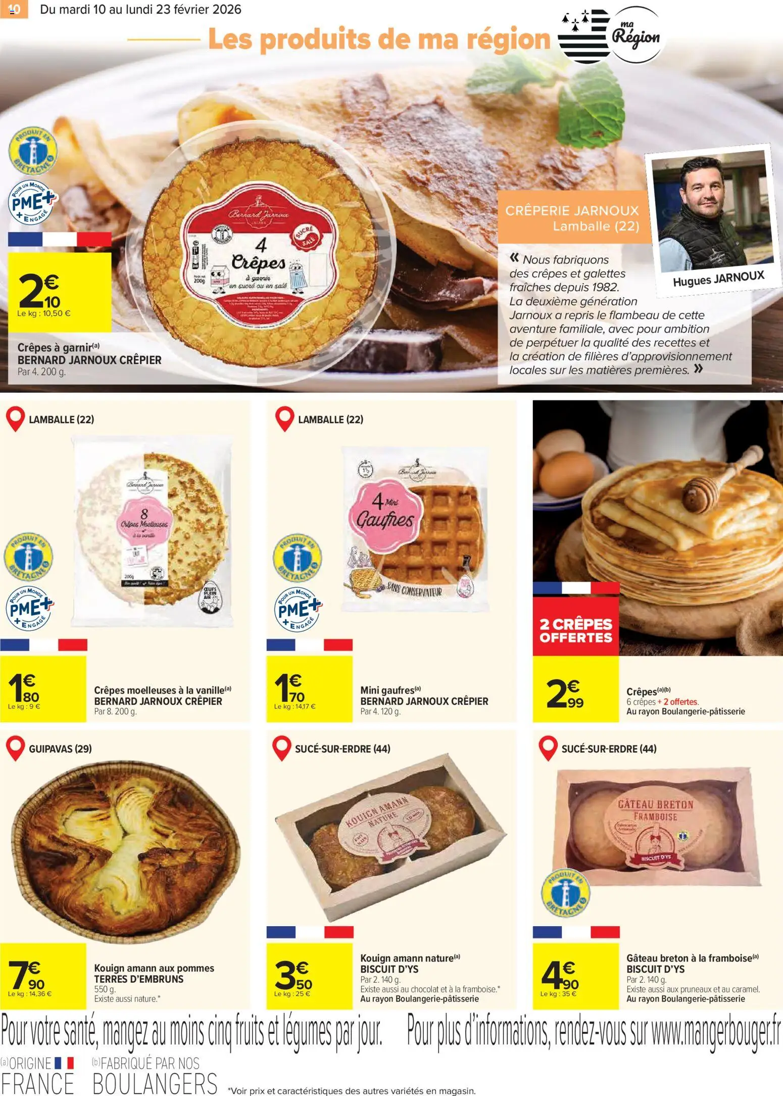 {H1} | Page: 10 | Produits: Framboise, Pruneaux, Pommes, Gaufres