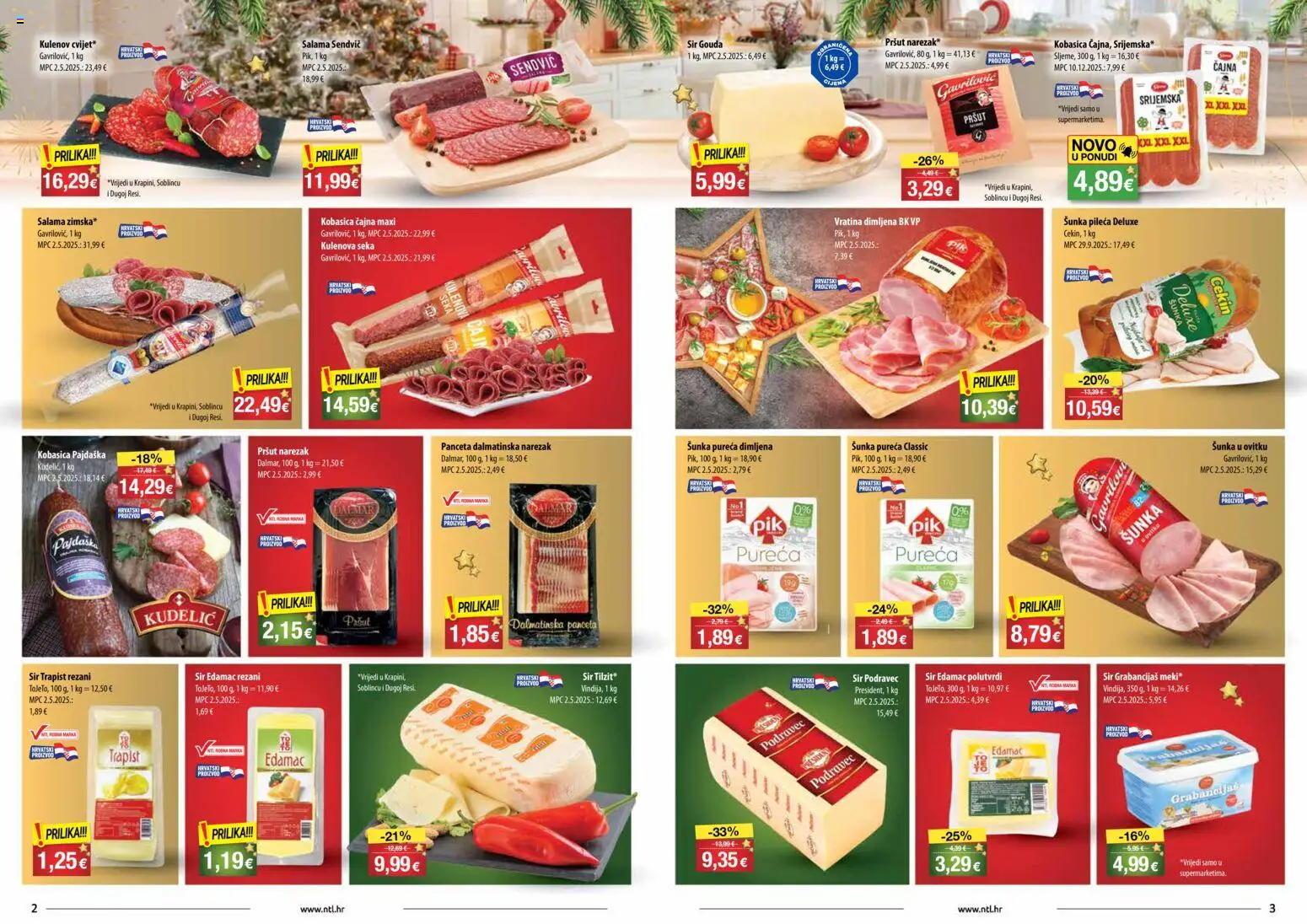 NTL katalog | vrijedi od 24.12.2025 | Stranica: 2 | Proizvodi: Sir, Salama, Panceta, Gouda