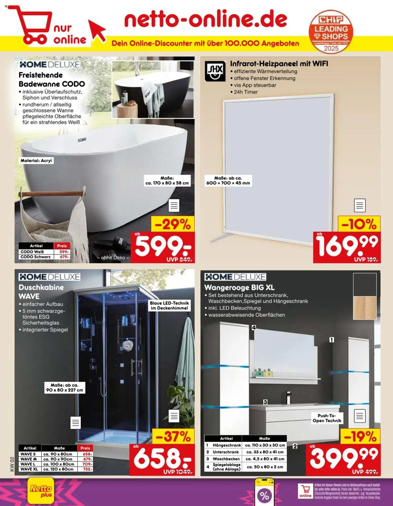 Netto Marken-Discount Prospekt 	 – gültig ab 05.01.2026 | Seite: 56 | Produkte: Waschbecken, Spiegel, Hängeschrank, Unterschrank