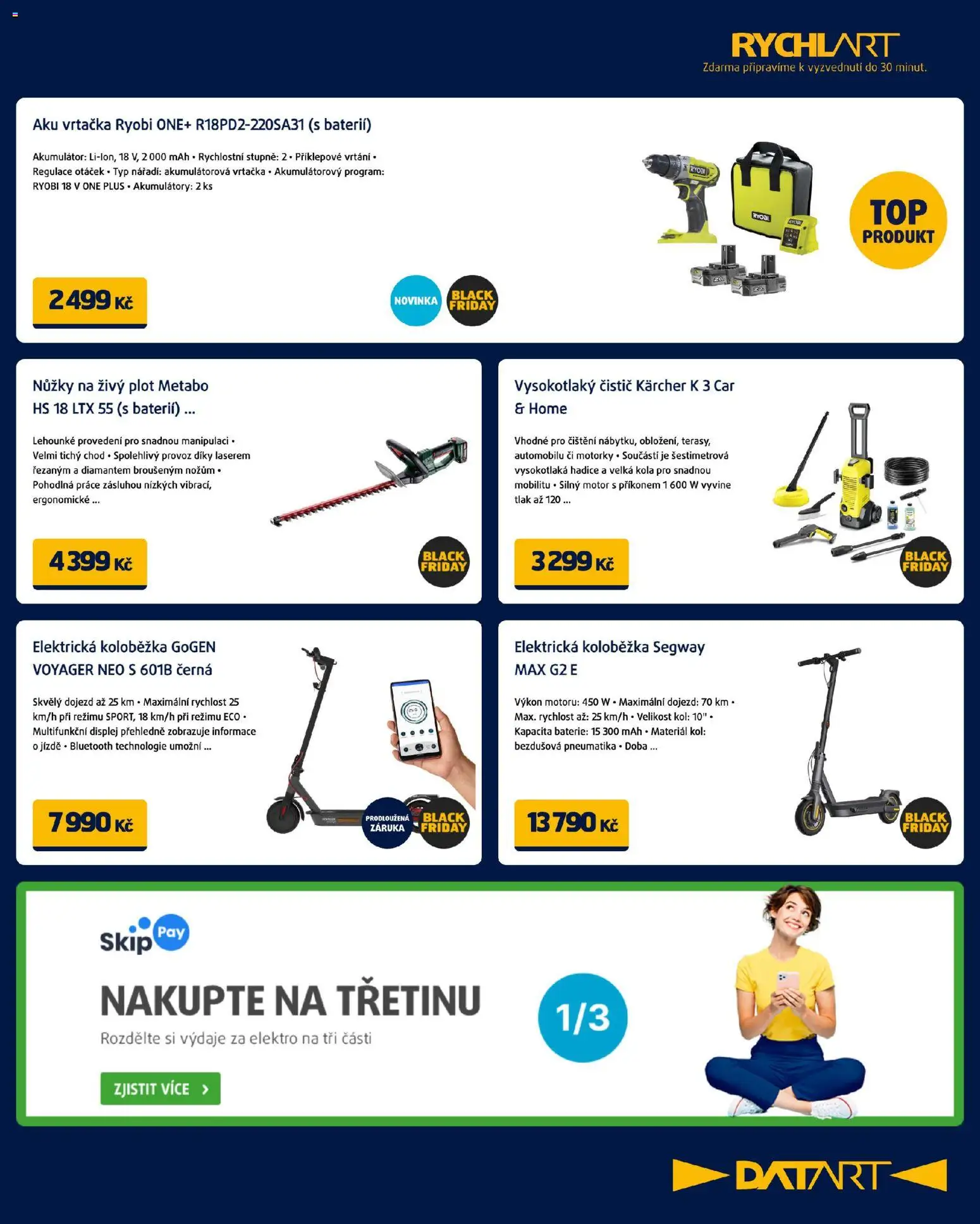 Datart Black Friday od 10.11.2025 | Strana: 9 | Produkty: Elektrická koloběžka, Hadice, Nářadí, Kola