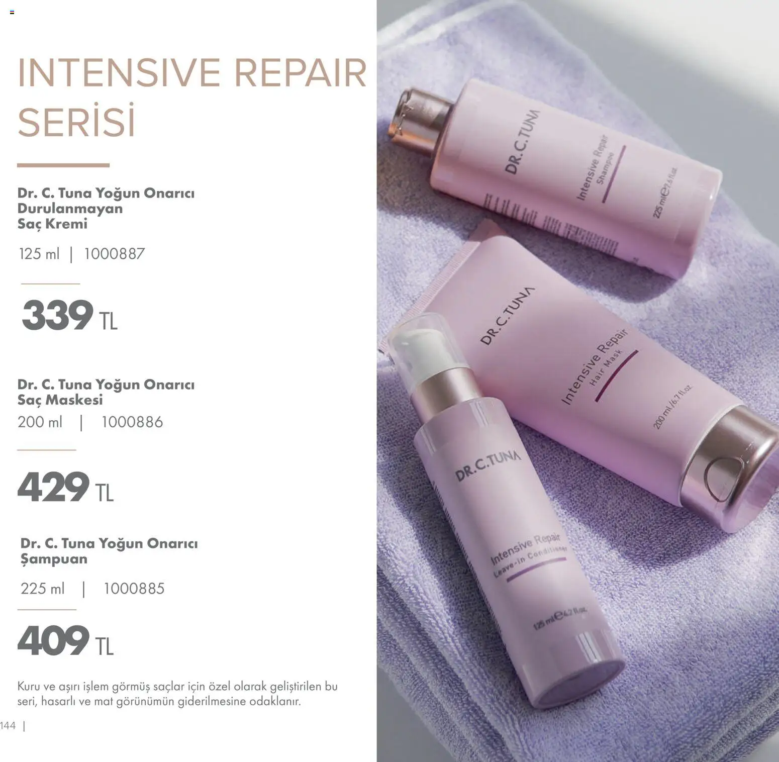 Farmasi Katalog - 01.01.2026 tarihinden itibaren geçerlidir | Sayfa: 144 | Ürünler: Şampuan, Saç Kremi, Saç maskesi