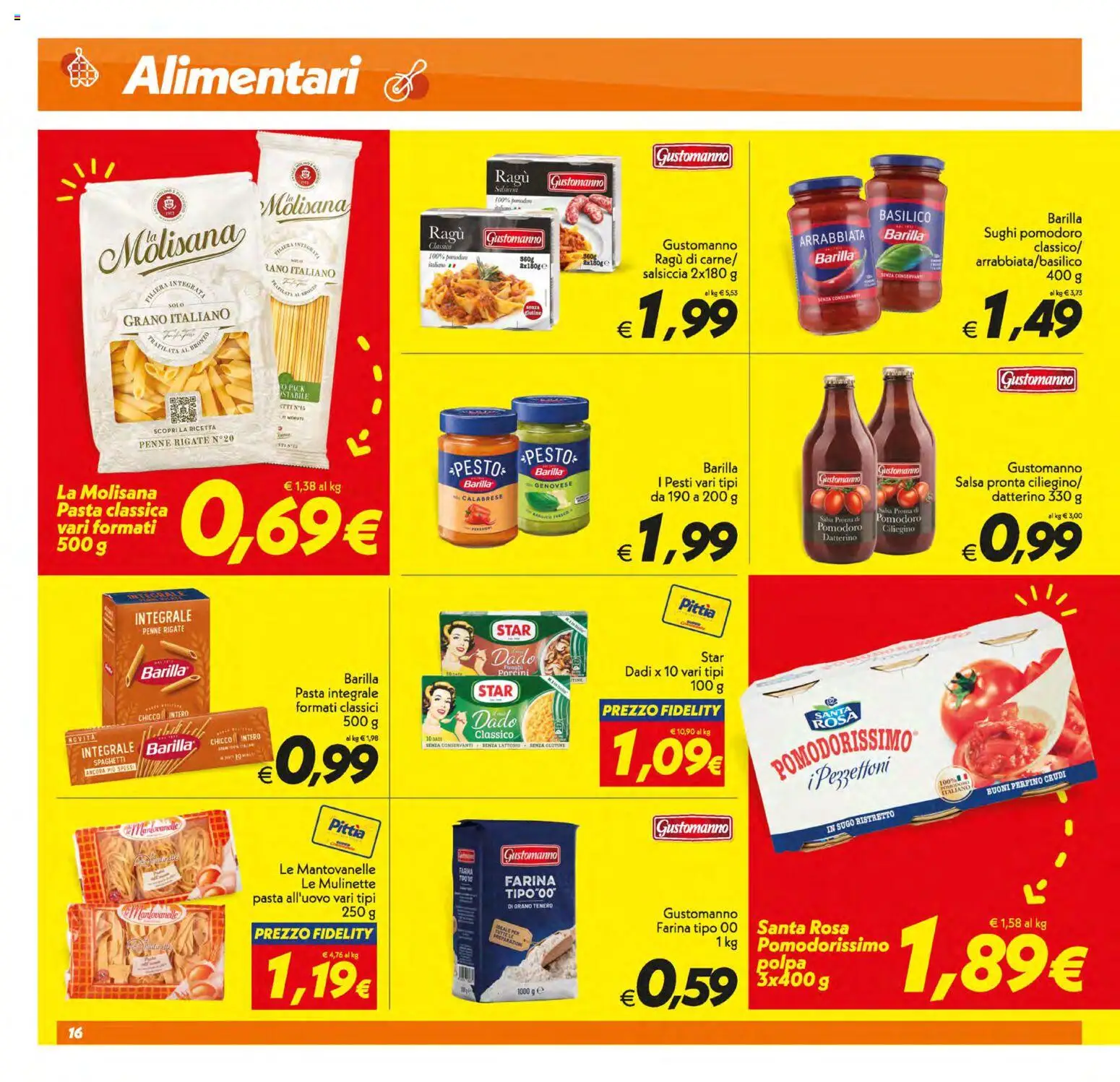 Volantino SuperConveniente del 13.01.2026 | Pagina: 16 | Prodotti: Pomodoro, Pesto, Ragú, Sugo