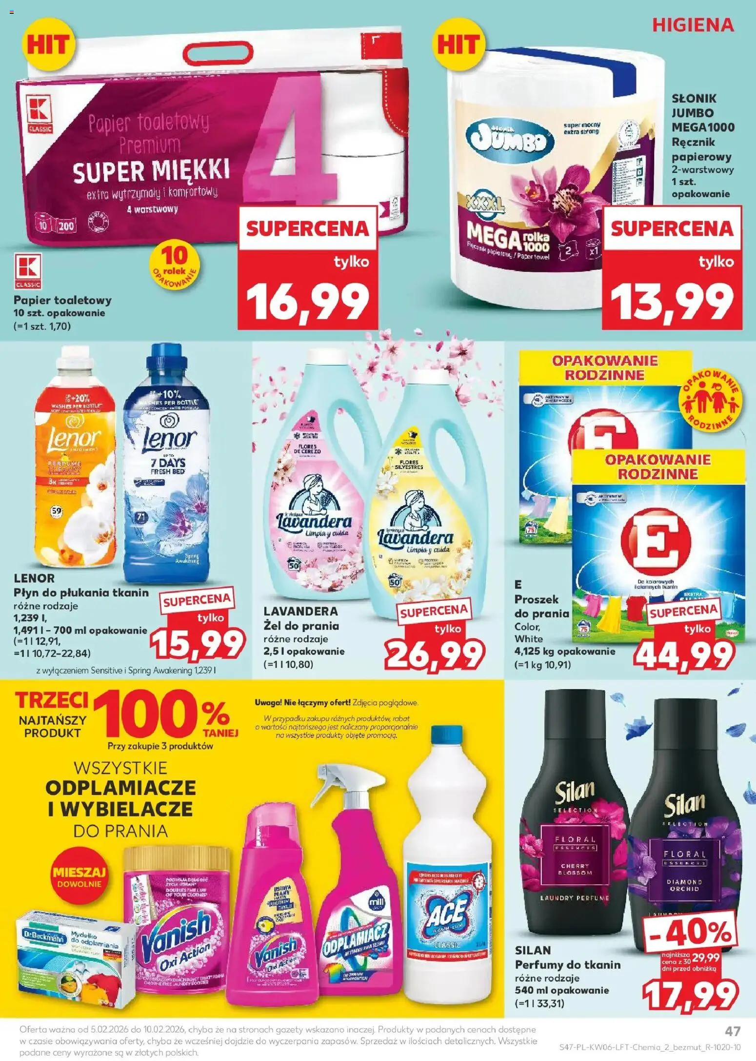 Kaufland gazetka od 05.02.2026 | Strona: 47 | Produkty: Vanish, Papier toaletowy, Płyn do płukania tkanin, Perfumy
