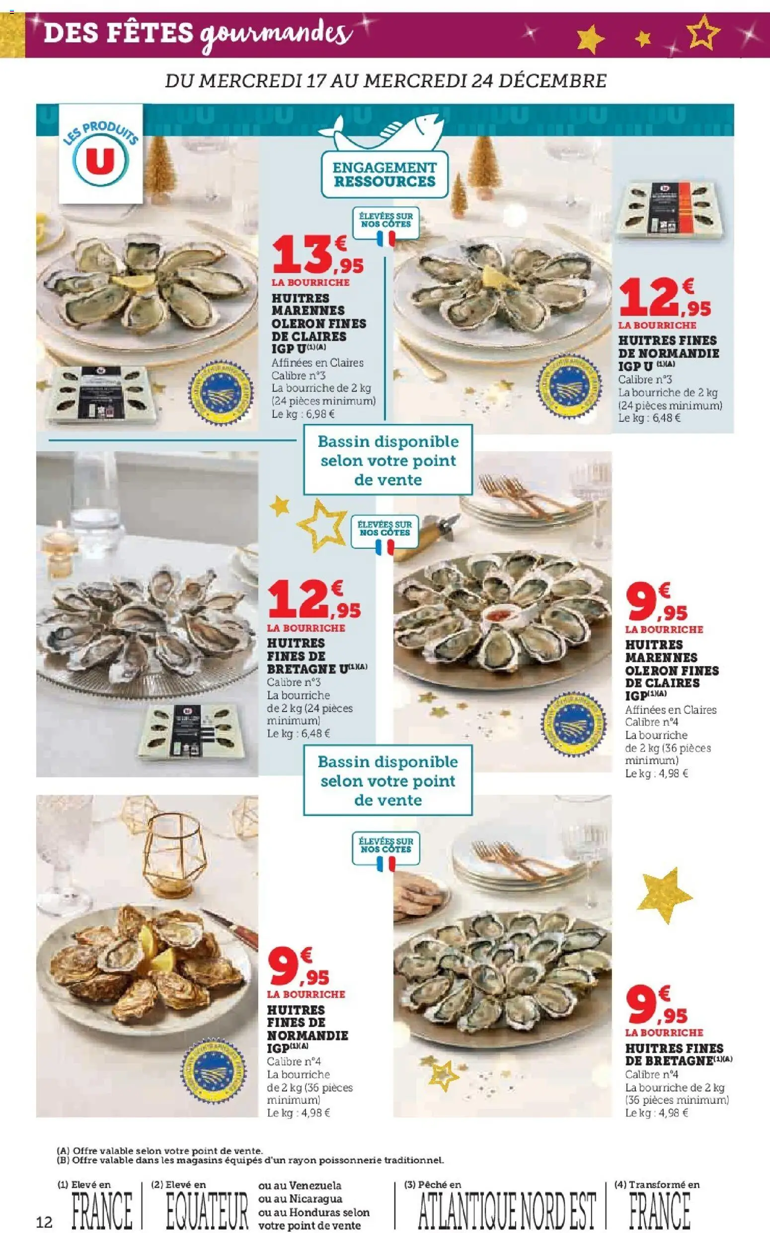 {H1} | Page: 12 | Produits: Pêche, Poissonnerie, Huîtres fines, Huîtres