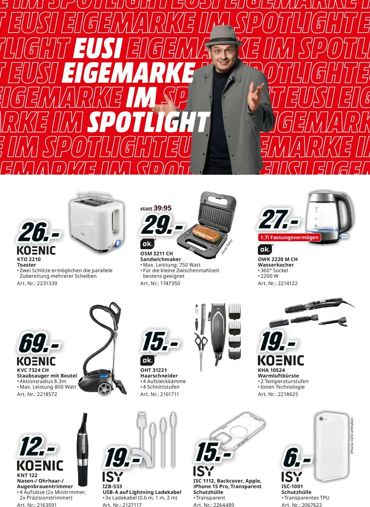 Media Markt Aktionen ab 22.06.2025 | Seite: 19 | Produkte: Sandwichmaker, Ladekabel, Iphone, Staubsauger