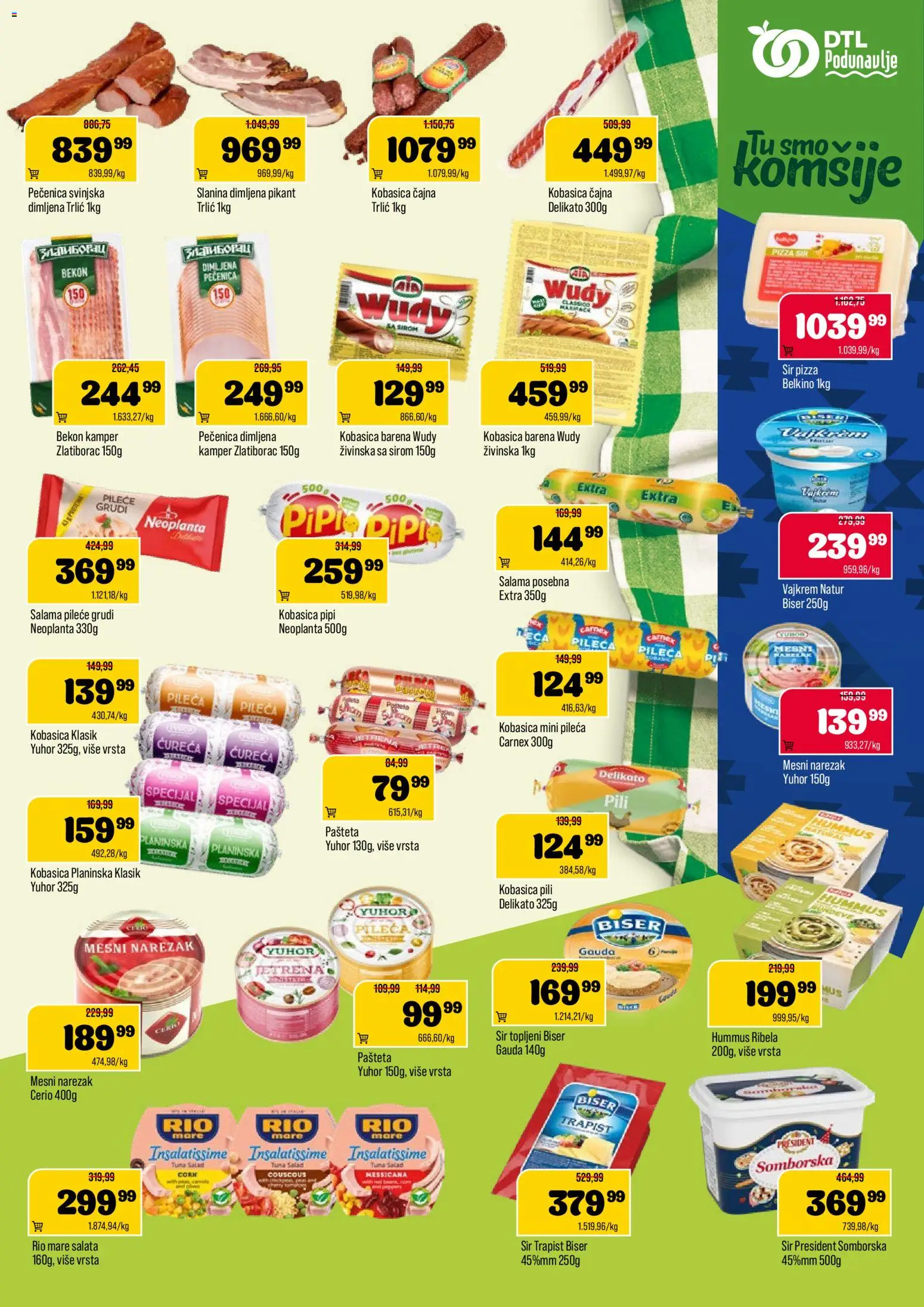 Podunavlje katalog - važi od 22.04.2026 | Strana: 5 | Proizvode: Narezak, Vajkrem, Kobasica, Pečenica