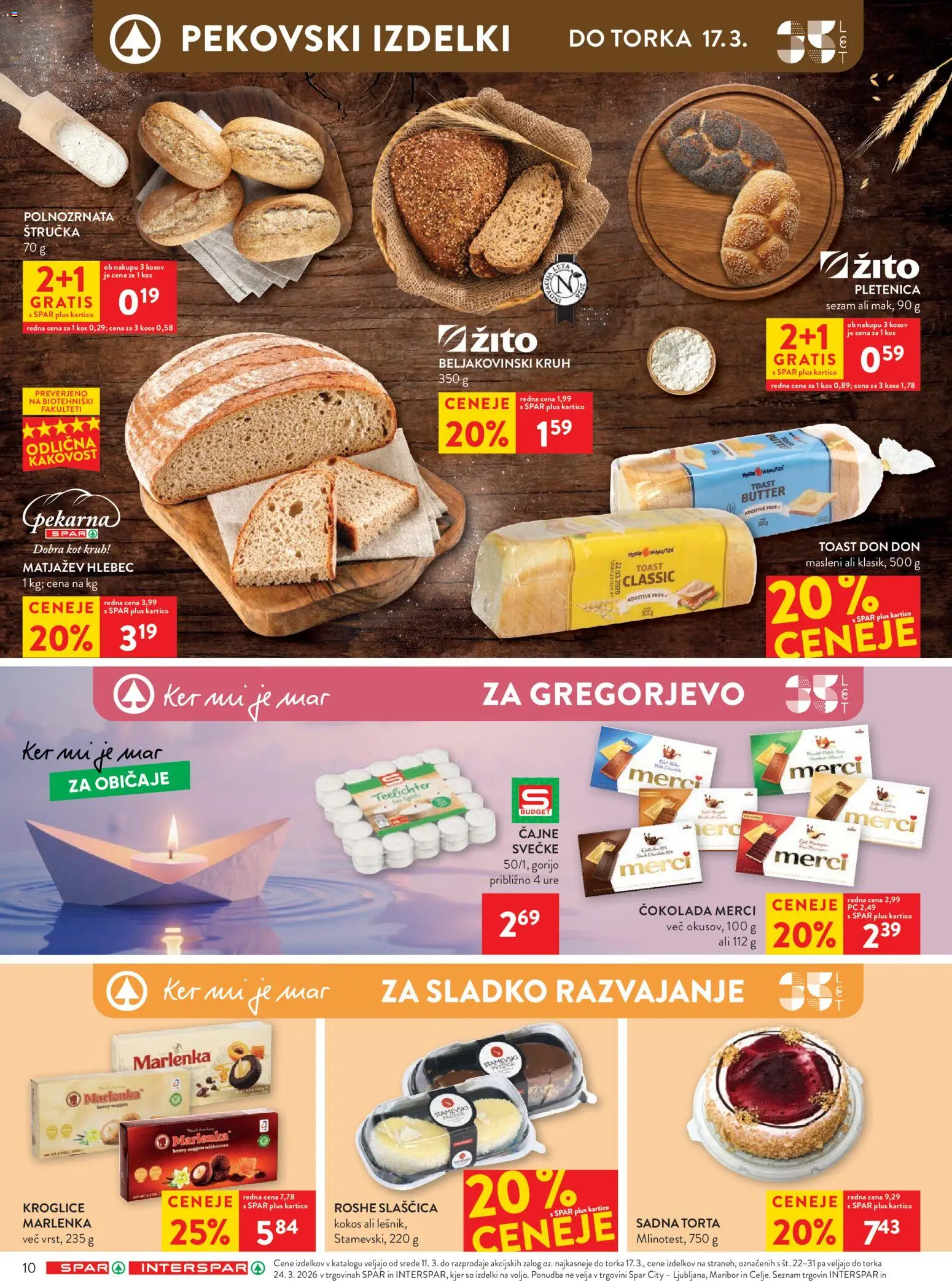 Novi Spar katalog ponudbe – veljaven od 11.03.2026 | Stran: 12 | Izdelki: Kos, Hlebec, Kruh, Cokolada