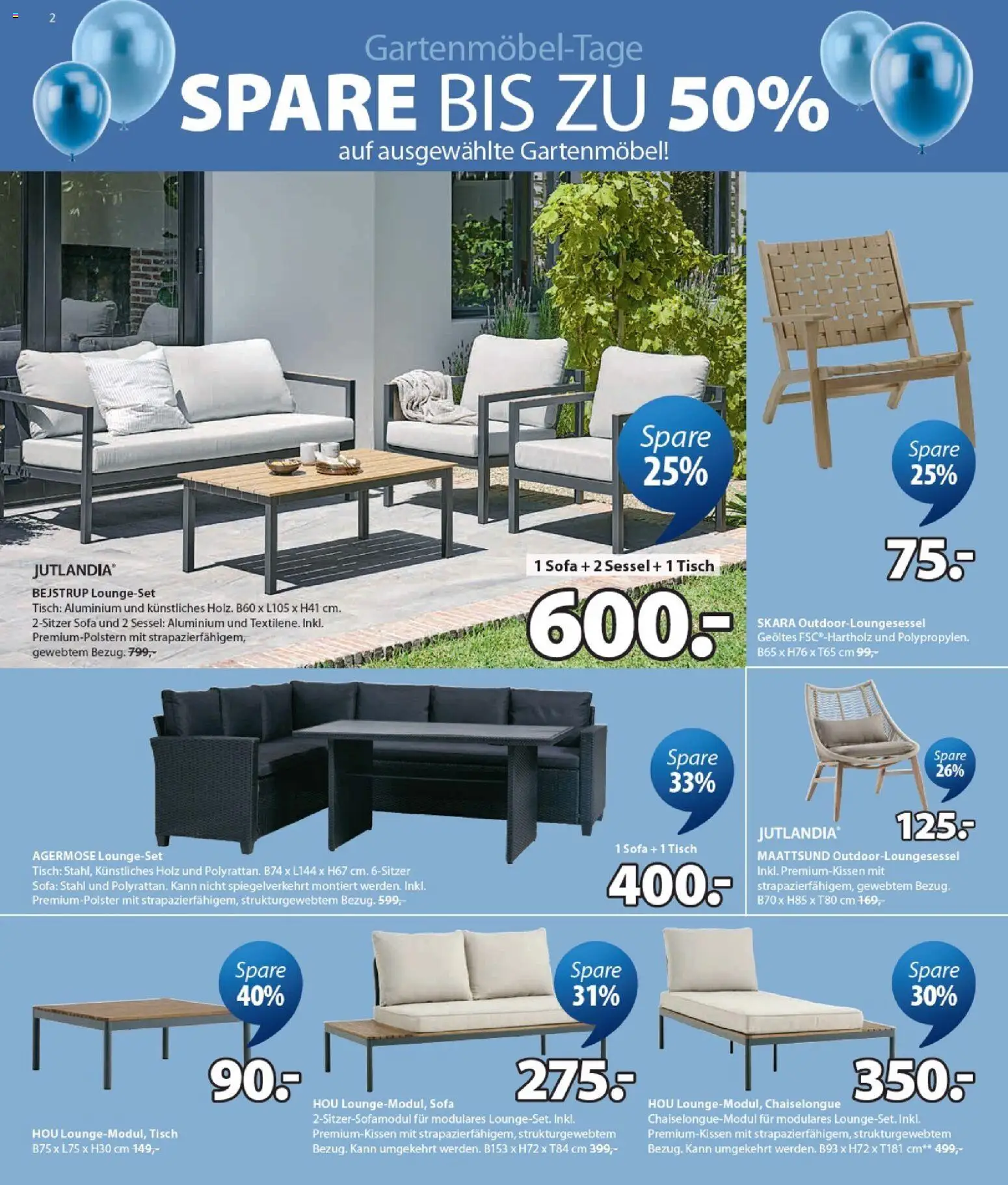 JYSK Prospekt 	 – gültig ab 21.03.2026 | Seite: 2 | Produkte: Sofa, Sessel, Tisch, Gartenmöbel