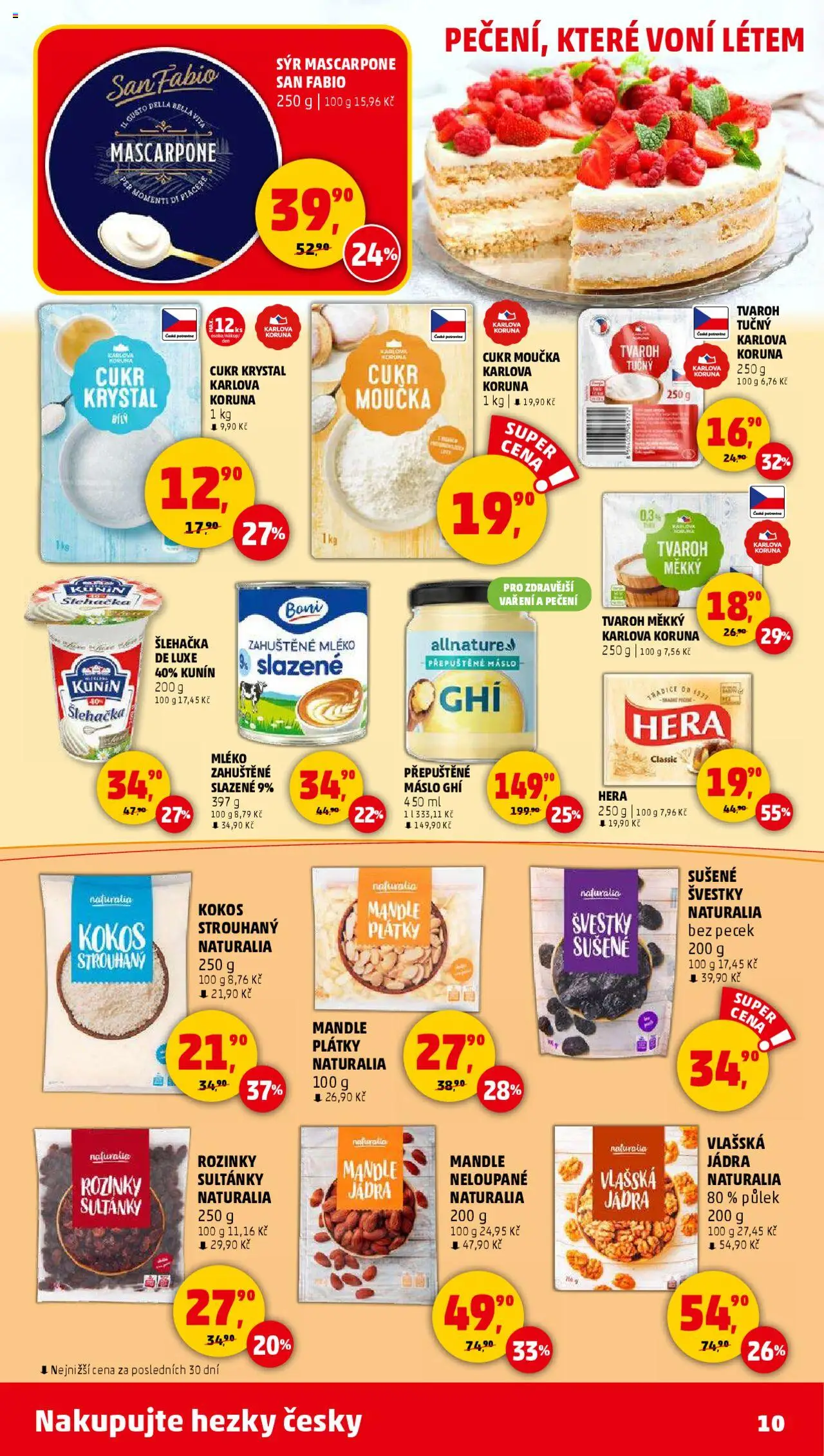 Penny Market leták - Čtvrtečník od 07.08.2025 | Strana: 10 | Produkty: Švestky, Tvaroh, Mandle, Cukr moučka