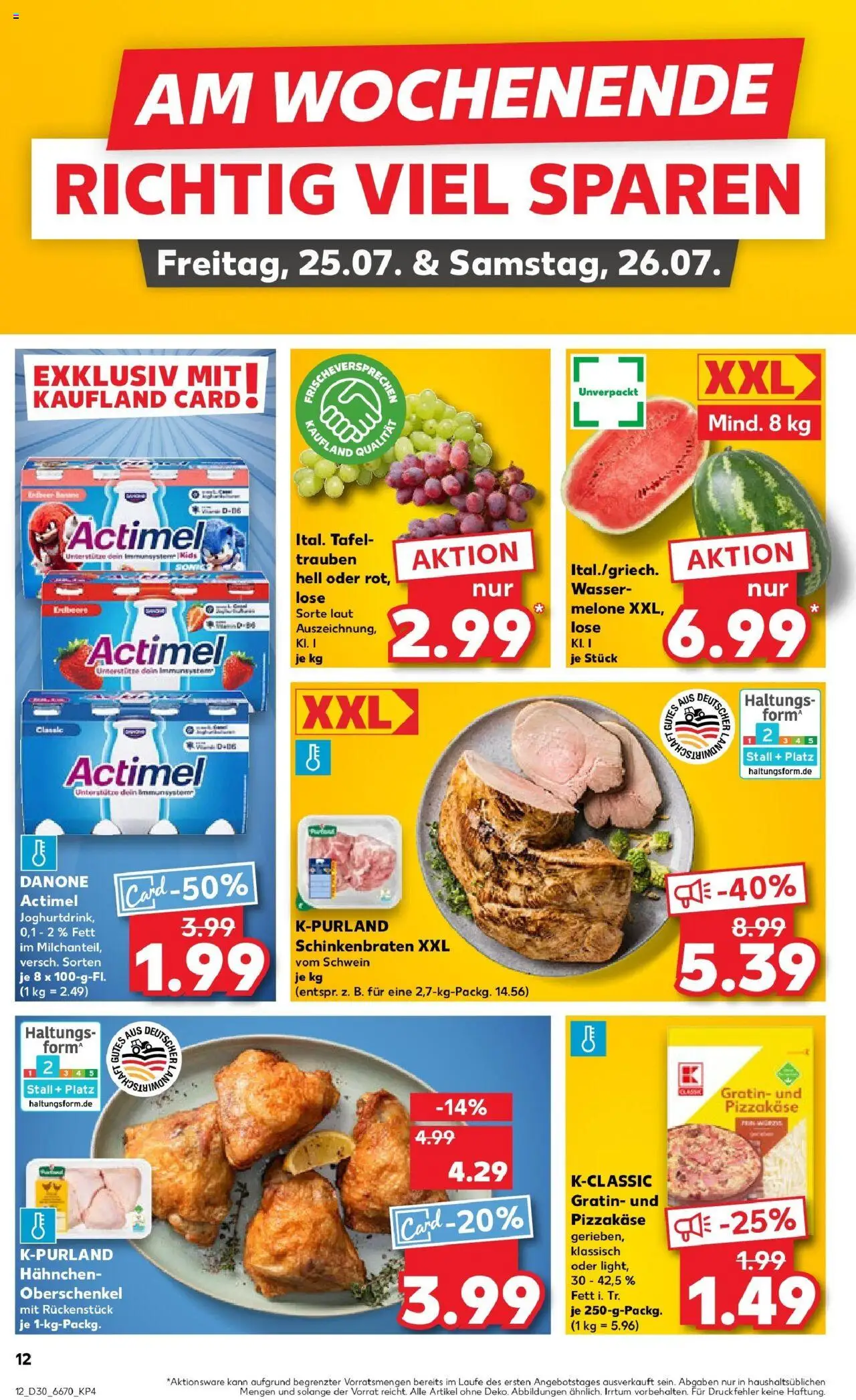 Kaufland prospekt Mönchengladbach	 - gültig ab dem 24.07.2025 | Seite: 12 | Produkte: Trauben, Wasser, Wassermelone, Melone