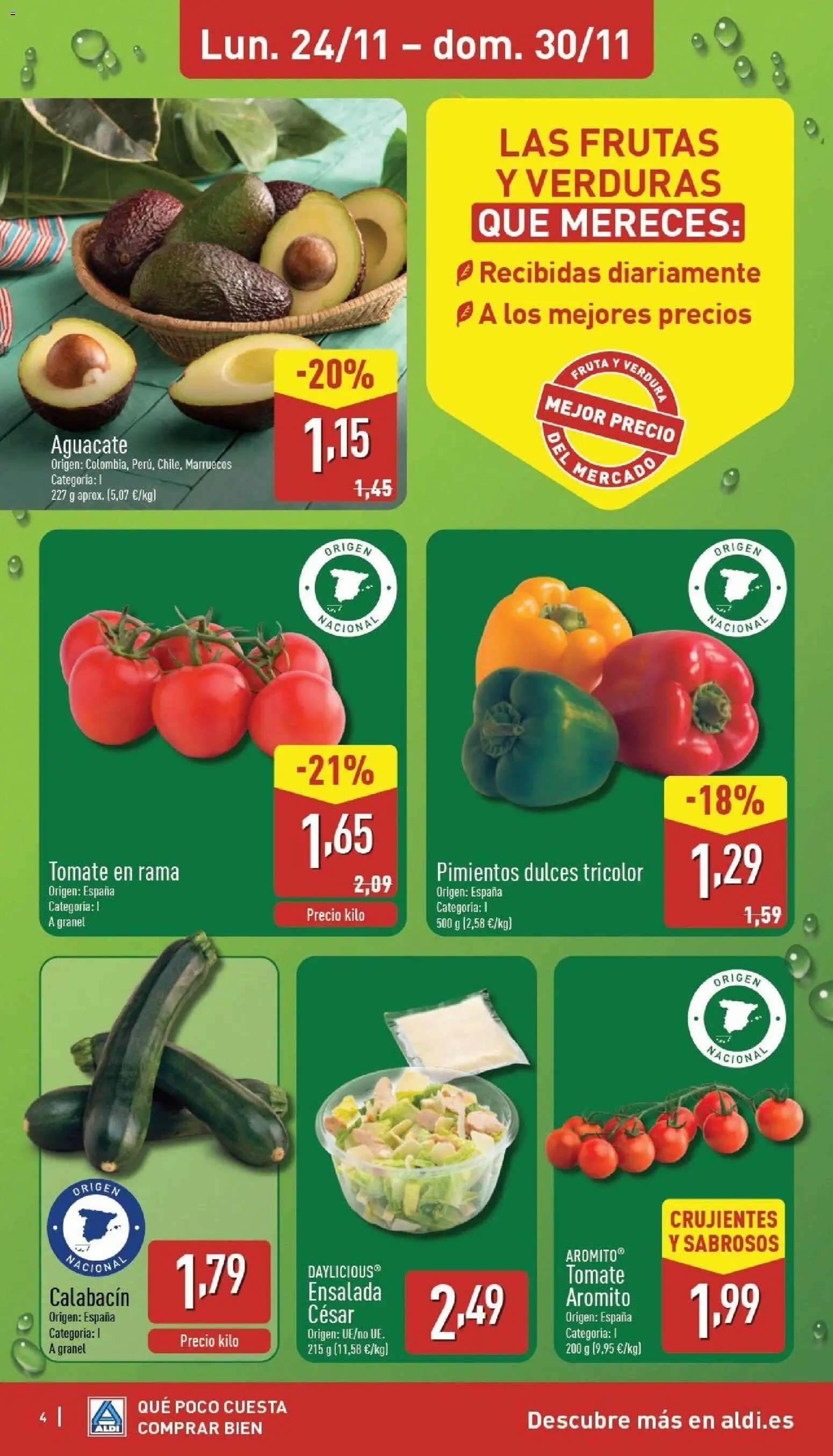 Aldi folleto Baleares │ válido desde el 24.11.2025 | Página: 4 | Productos: Calabacín, Ensalada