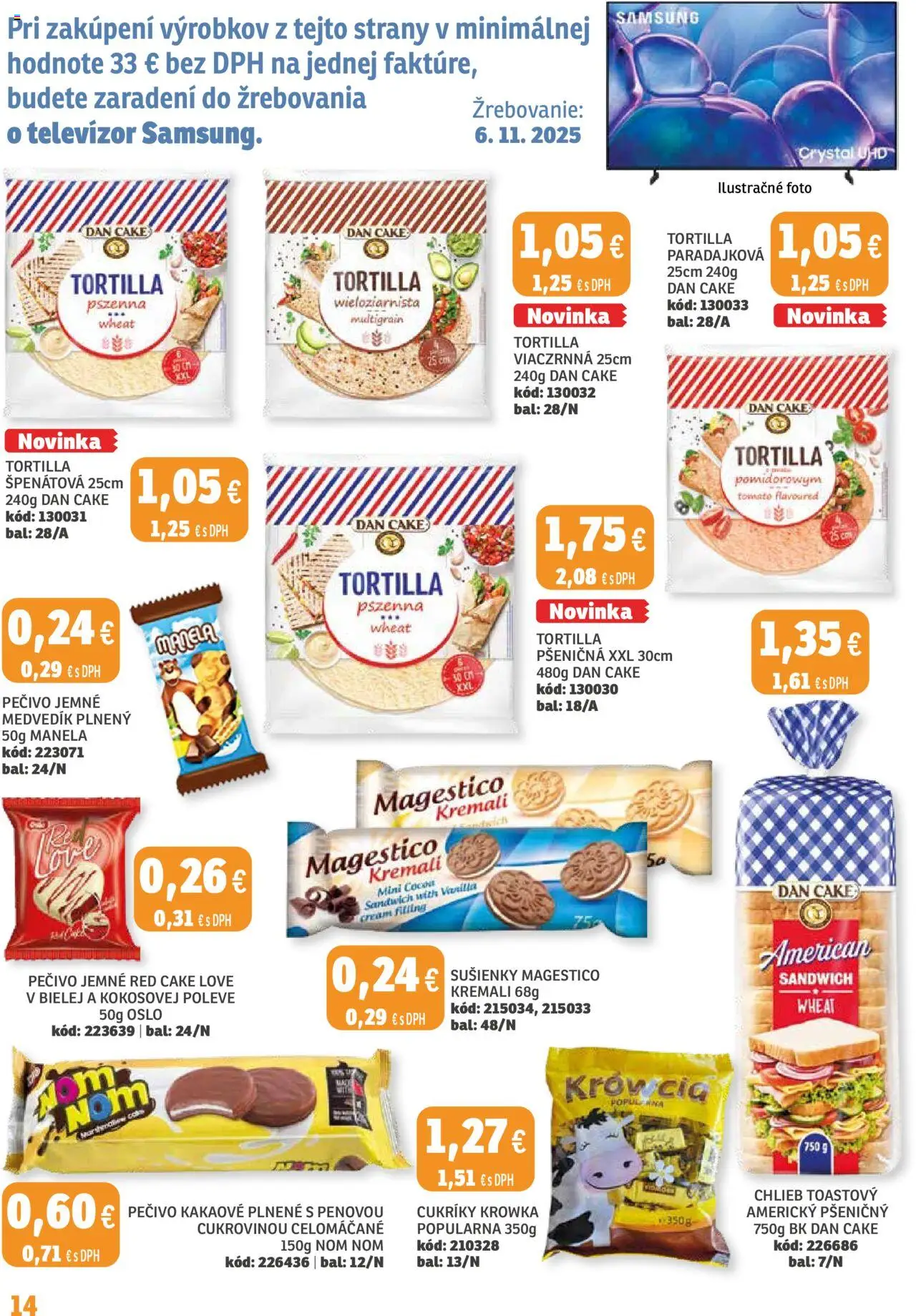 Nové Labaš akcie – leták je platný od 17.10.2025 | Strana: 14 | Produkty: Samsung, Tortilla, Televízor