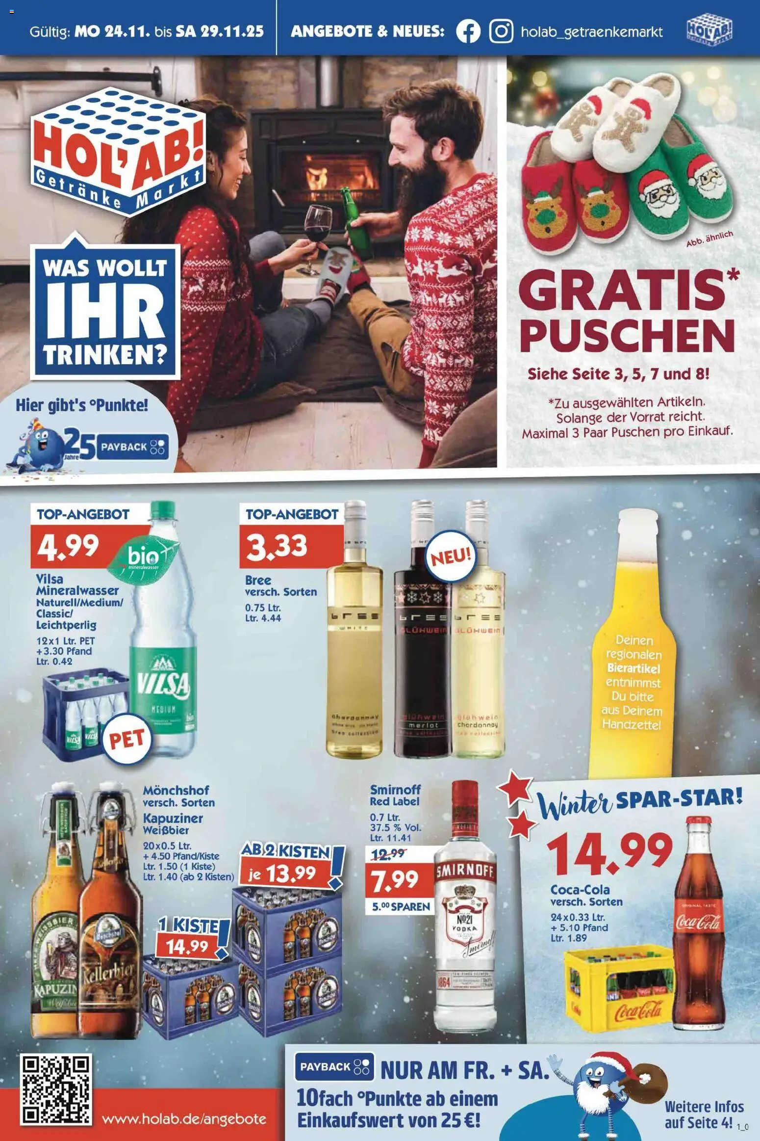HOL’AB! Prospekt – gültig ab 24.11.2025 | Seite: 1 | Produkte: Coca cola, Weißbier, Merlot, Vodka