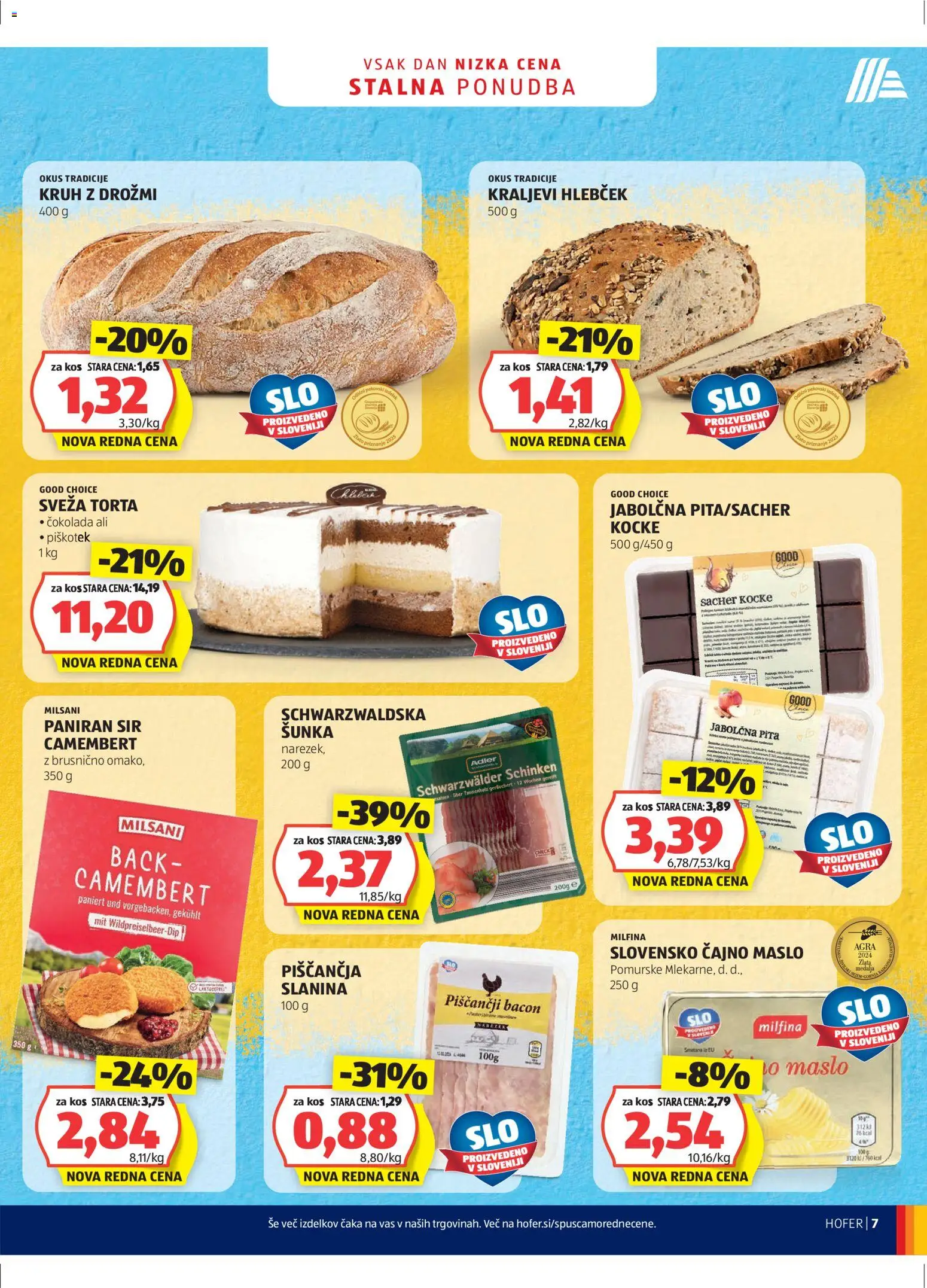 Hofer SI katalog | vrijedi od 21.01.2026 | Stranica: 7 | Proizvodi: Sir, Kruh, Čokolada, Torta