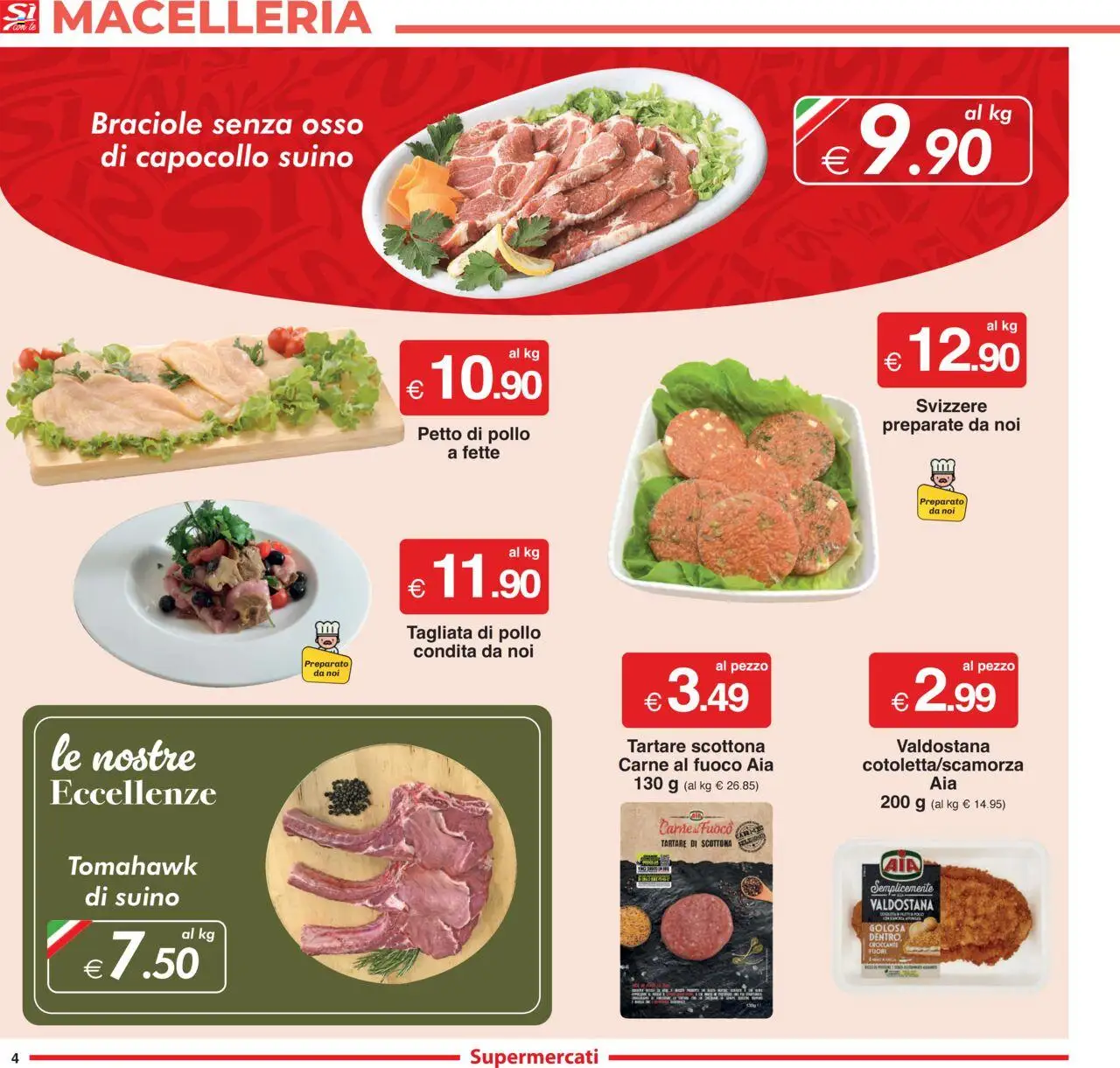 Volantino Sì con Te del 31.07.2025 | Pagina: 4 | Prodotti: Petto di Pollo, Pollo, Suino