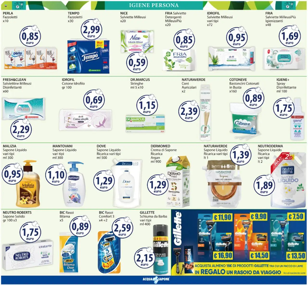 Volantino Acqua e Sapone del 08.09.2025 | Pagina: 11 | Prodotti: Schiuma da barba, Rasoio, Sapone, Fazzoletti