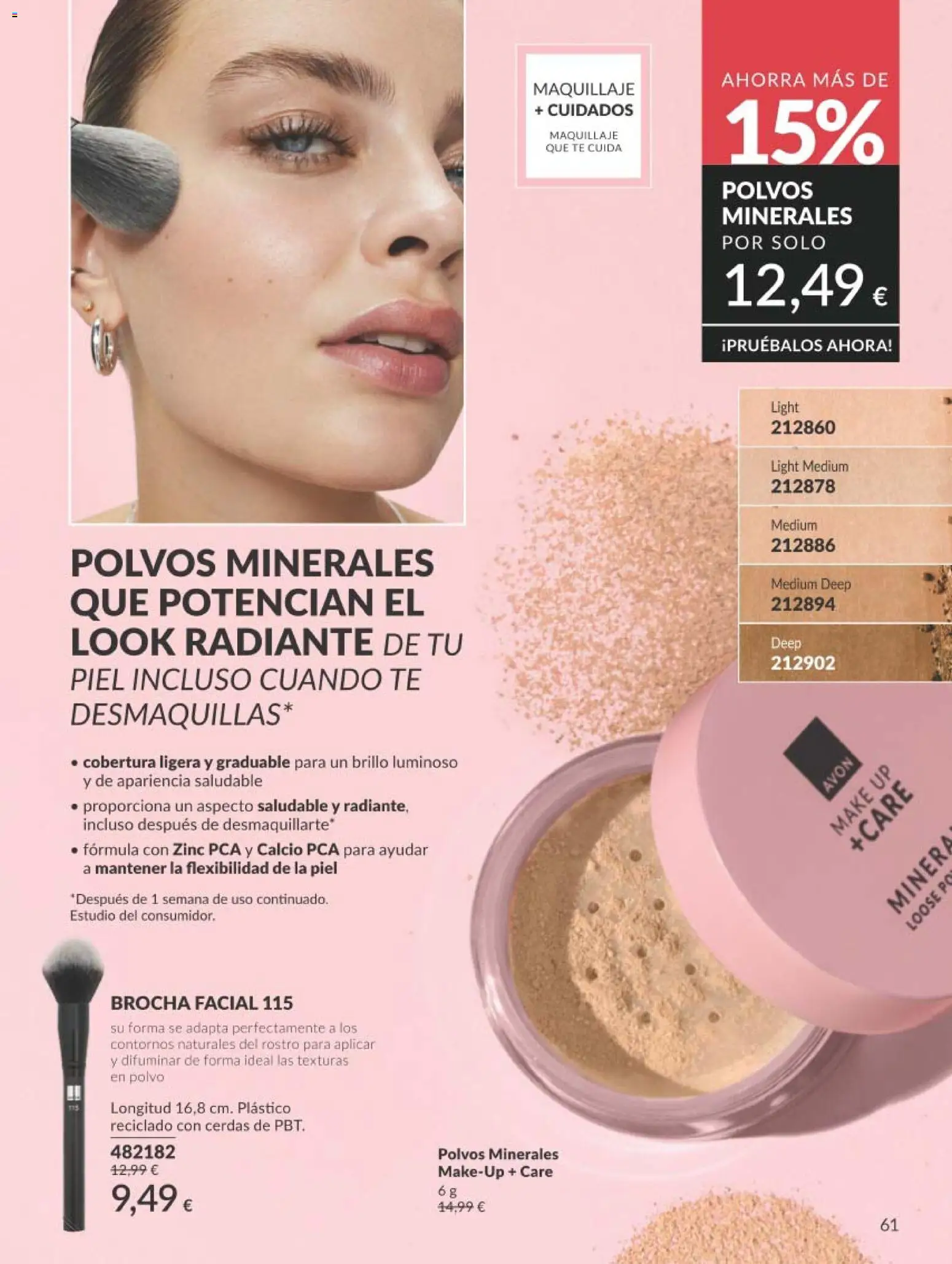 Catálogo AVON campaña 3 │ válido desde el 01.03.2026 | Página: 61 | Productos: Maquillaje, Polvo, Té, Brocha
