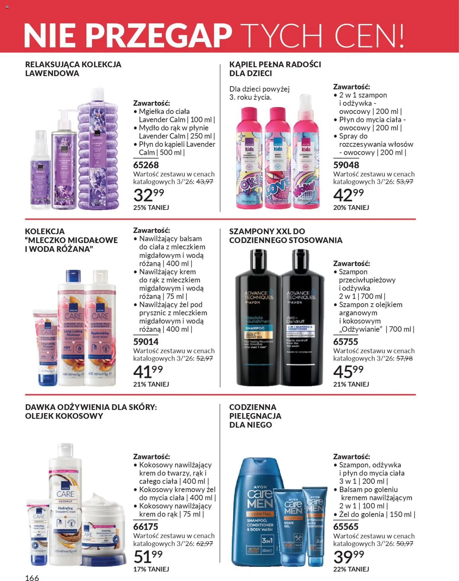 Avon Katalog 3 2026 od 01.03.2026 | Strona: 166 | Produkty: Płyn do kąpieli, Kąpiel, Krem do rąk, Lody
