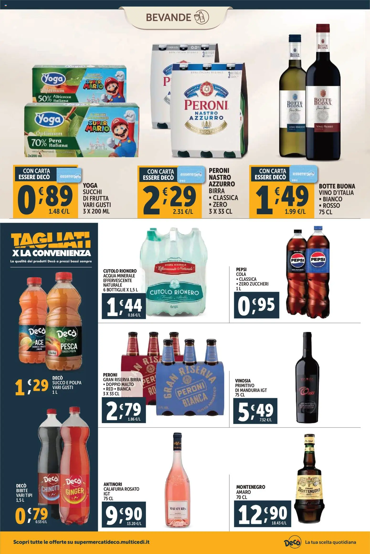 Volantino Decò del 20.01.2026 | Pagina: 10 | Prodotti: Frutta, Acqua minerale, Vino bianco, Amaro