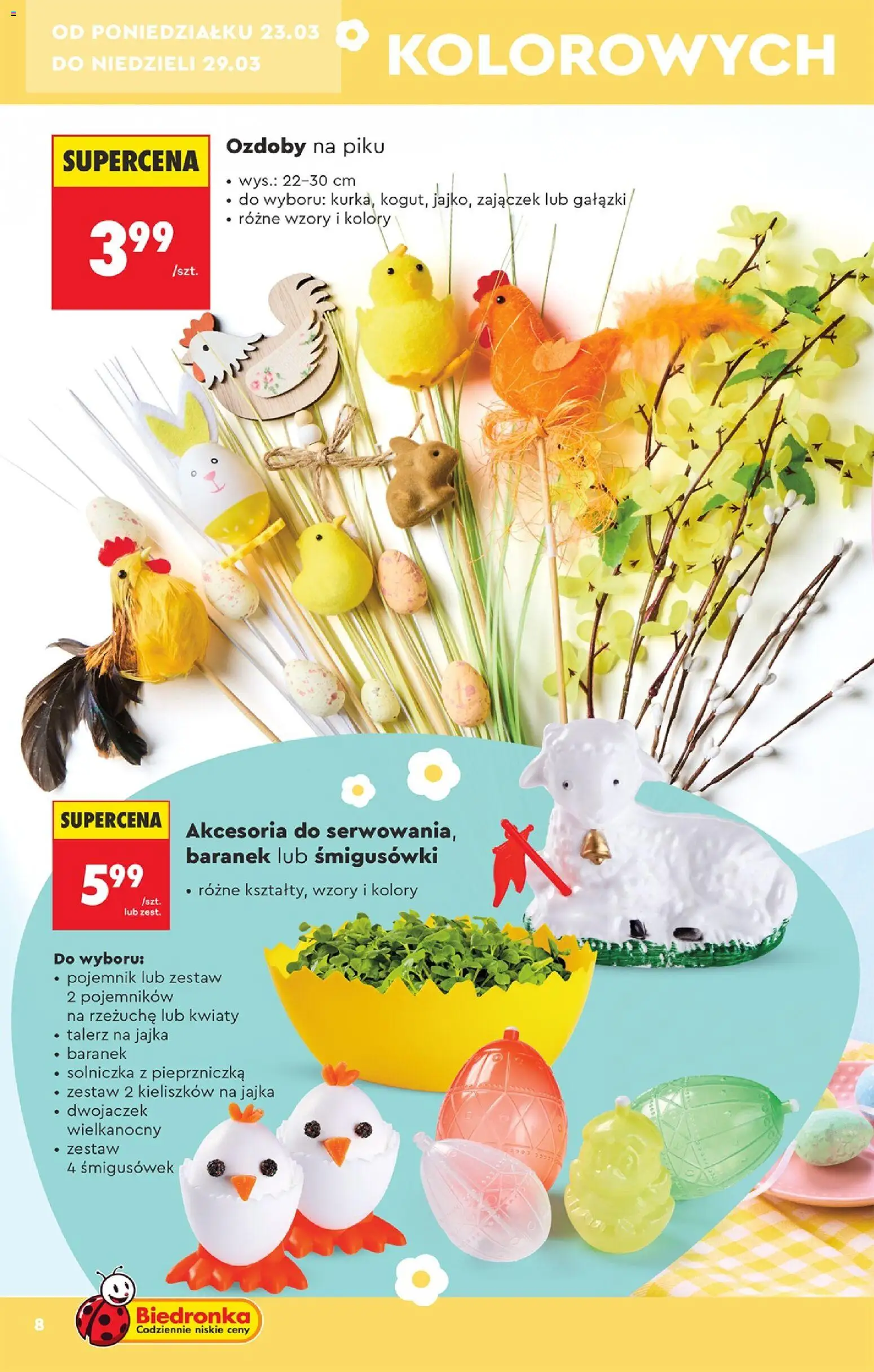 Biedronka gazetka - Hity i inspiracje od 21.03.2026 | Strona: 8 | Produkty: Jajka, Kwiaty