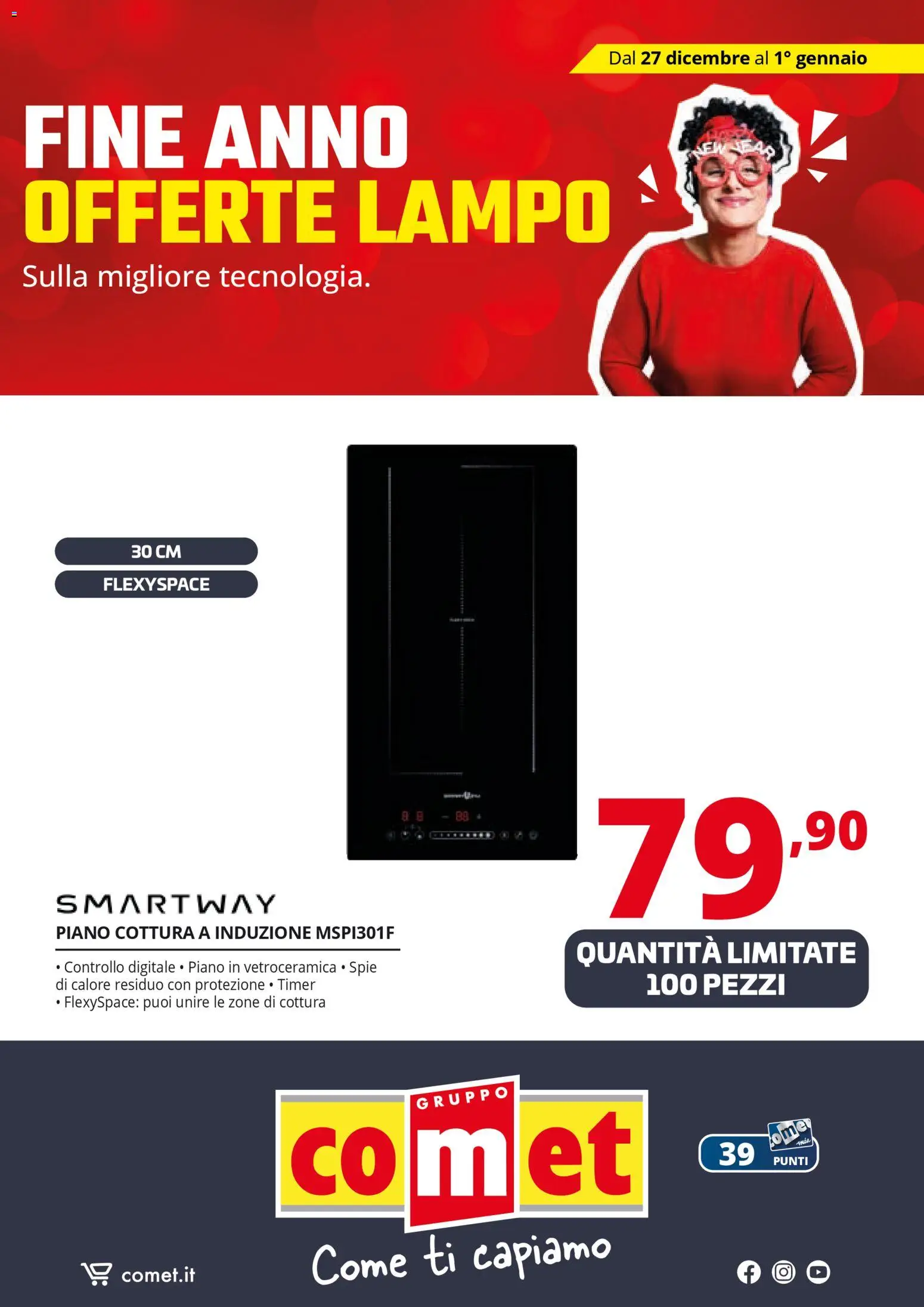 Volantino Comet del 27.12.2025 | Pagina: 70 | Prodotti: Piano cottura