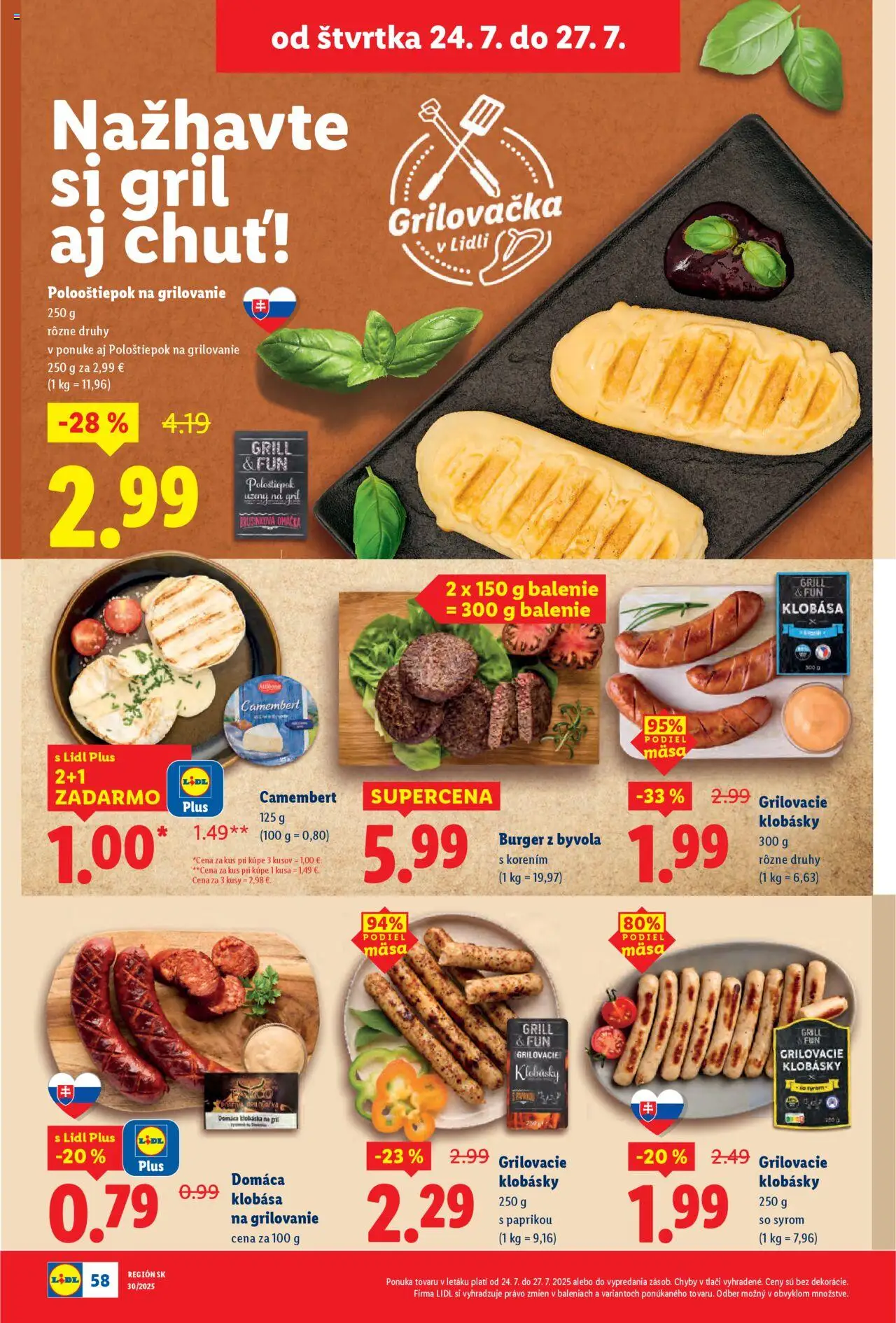 Lidl leták │ platný od 21.07.2025 | Strana: 82 | Produkty: Gril, Klobása, Omáčka